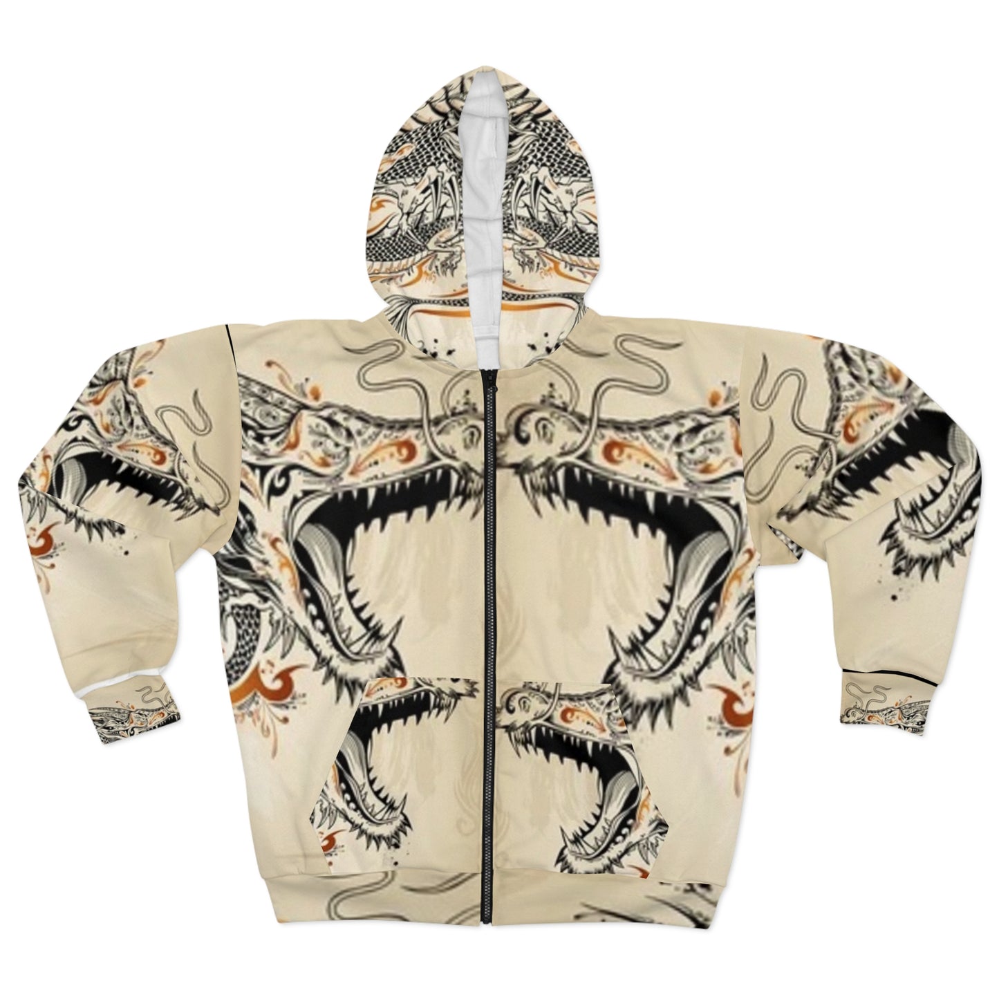 Dragon Art Unisex Zip Hoodie | Unique Design for Fantasy Lovers | Perfect for Casual Wear and Gifts