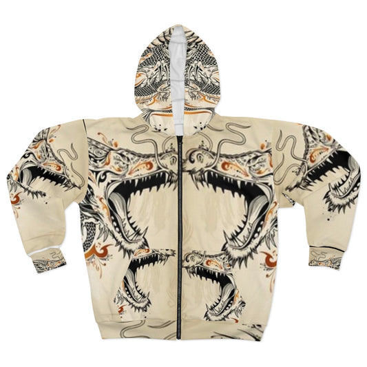 Dragon Art Unisex Zip Hoodie | Unique Design for Fantasy Lovers | Perfect for Casual Wear and Gifts