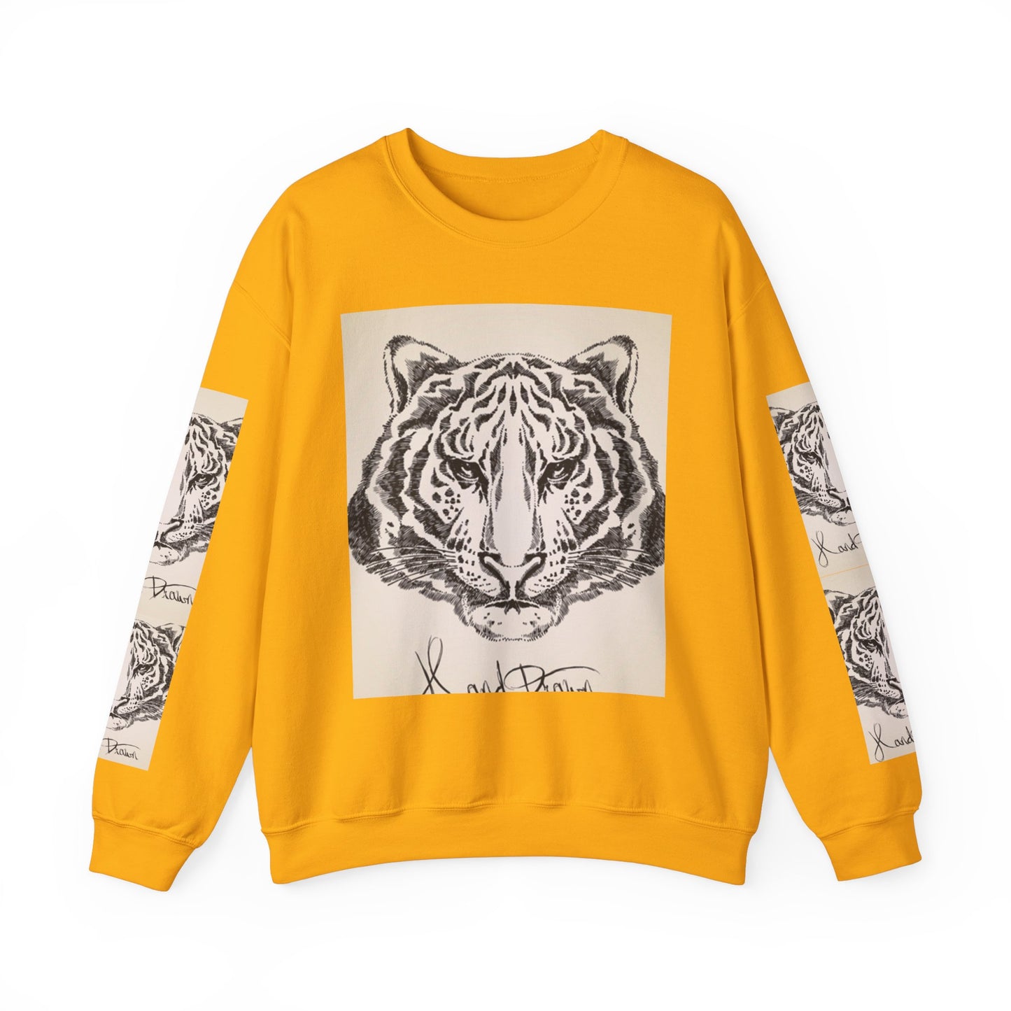 Artistic Tiger Print Crewneck Sweatshirt – Unisex Heavy Blend