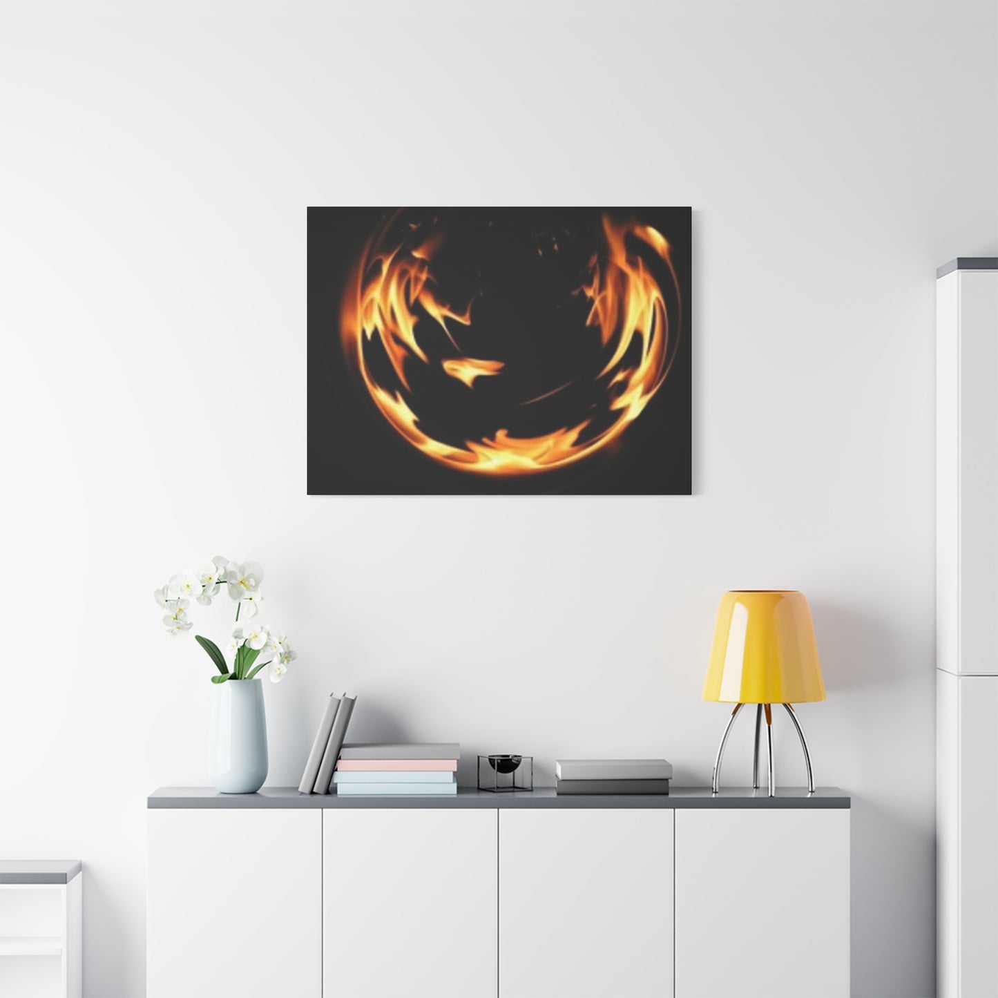 Fire Swirl Matte Canvas Art - Stretched 1.25" Gallery Wrap