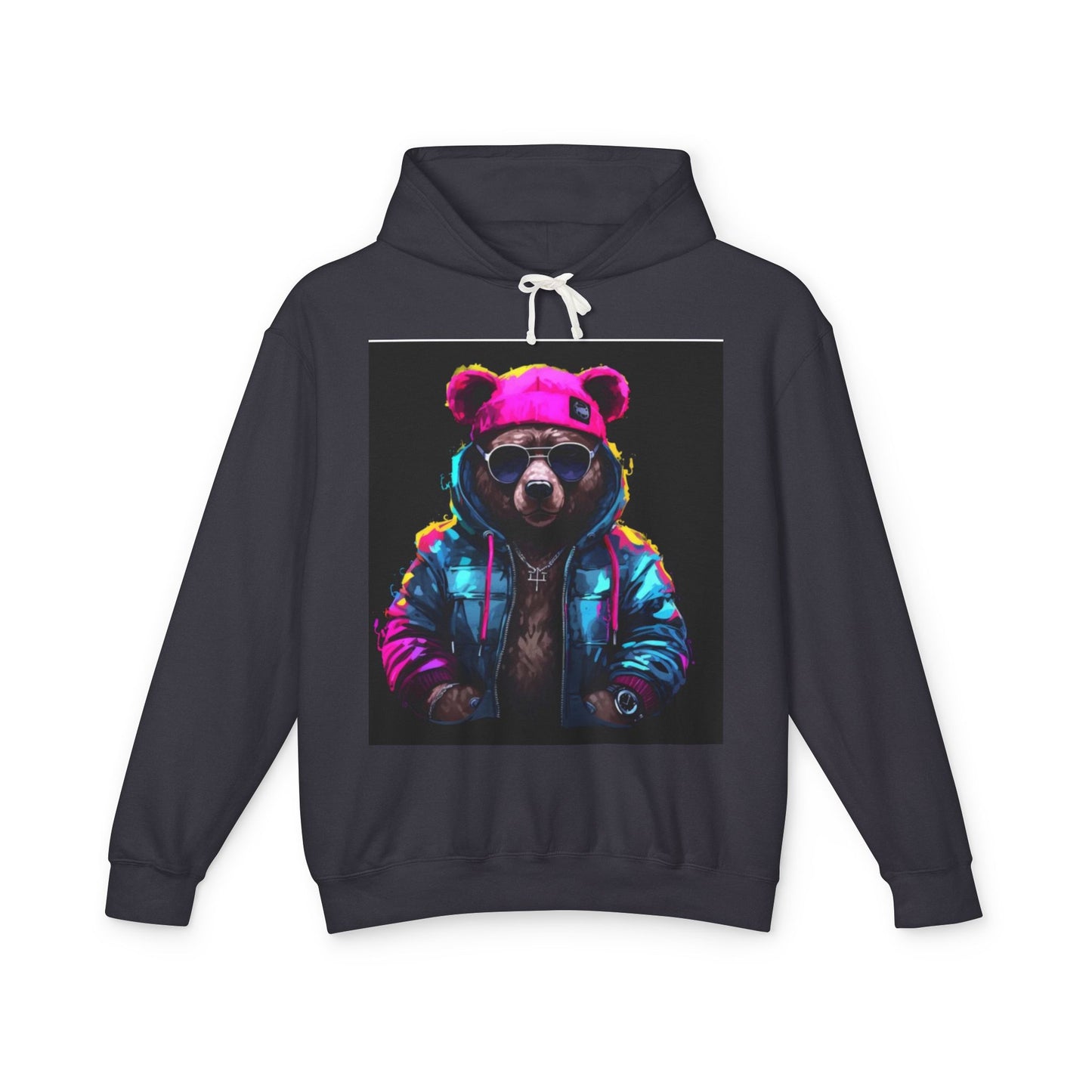 Cool Bear Hoodie - Unisex Lightweight Hooded Sweatshirt with Funky Design