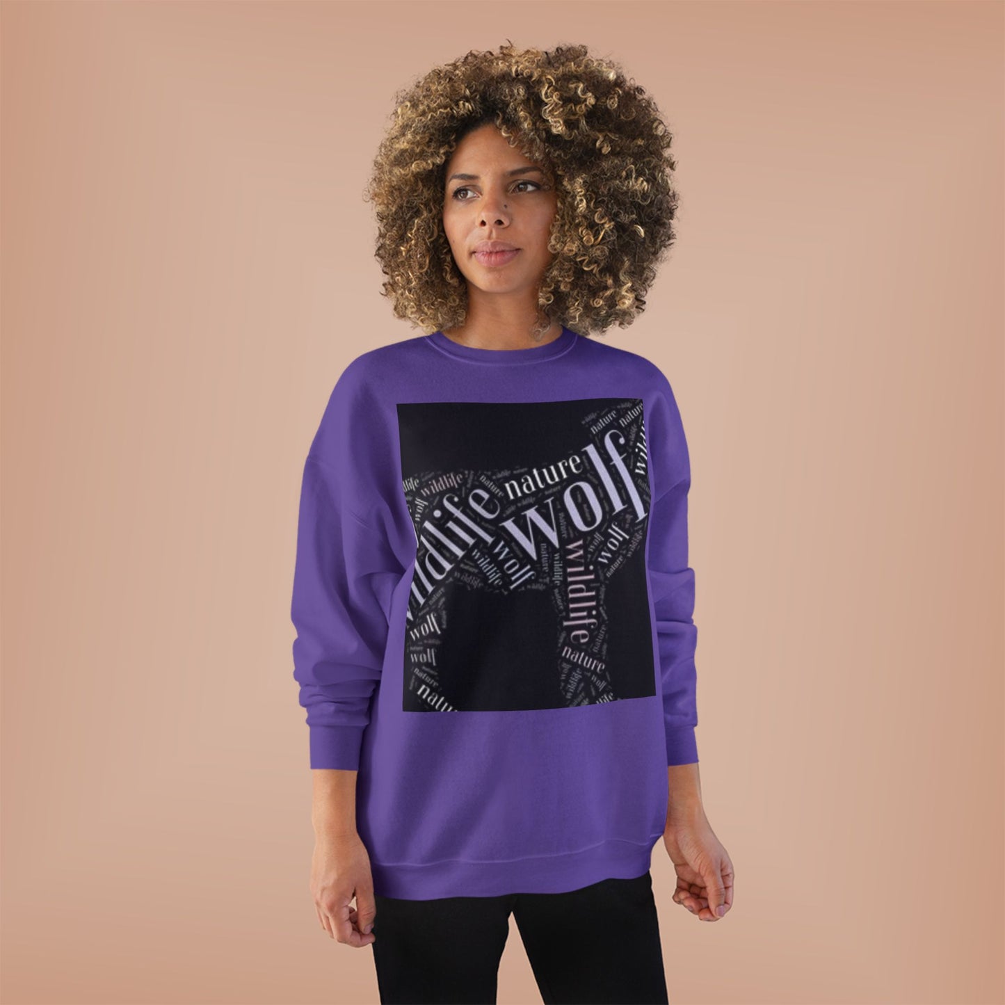 Unisex Eco-Friendly Wolf Graphic Crewneck Sweatshirt - Nature Lover Gift