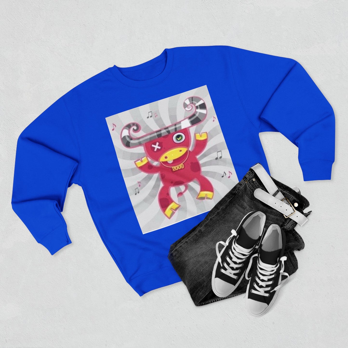 Fun Graphic Unisex Crewneck Sweatshirt - Playful Music Theme