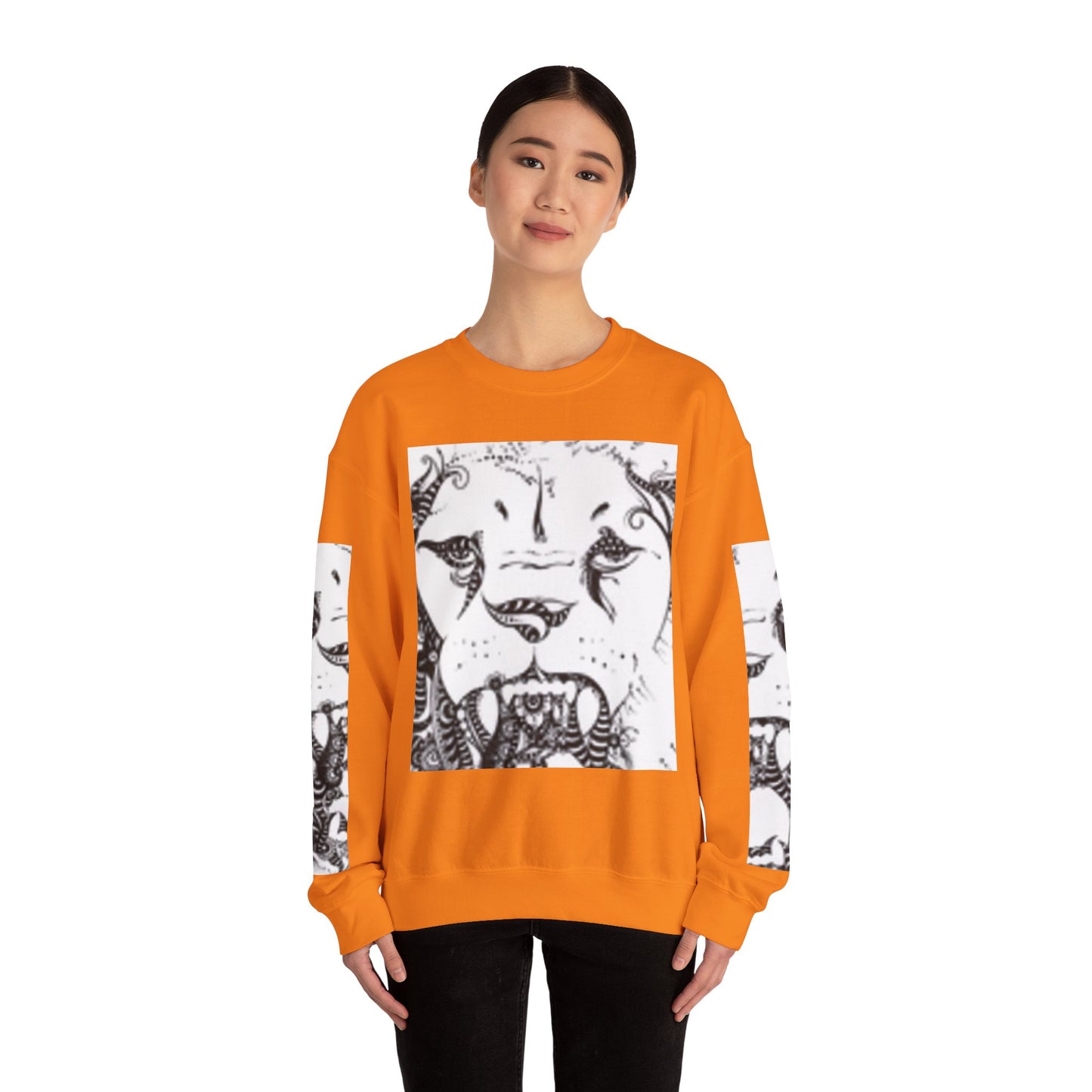 Wild Spirit Lion Graphic Crewneck Sweatshirt | Unisex Heavy Blend