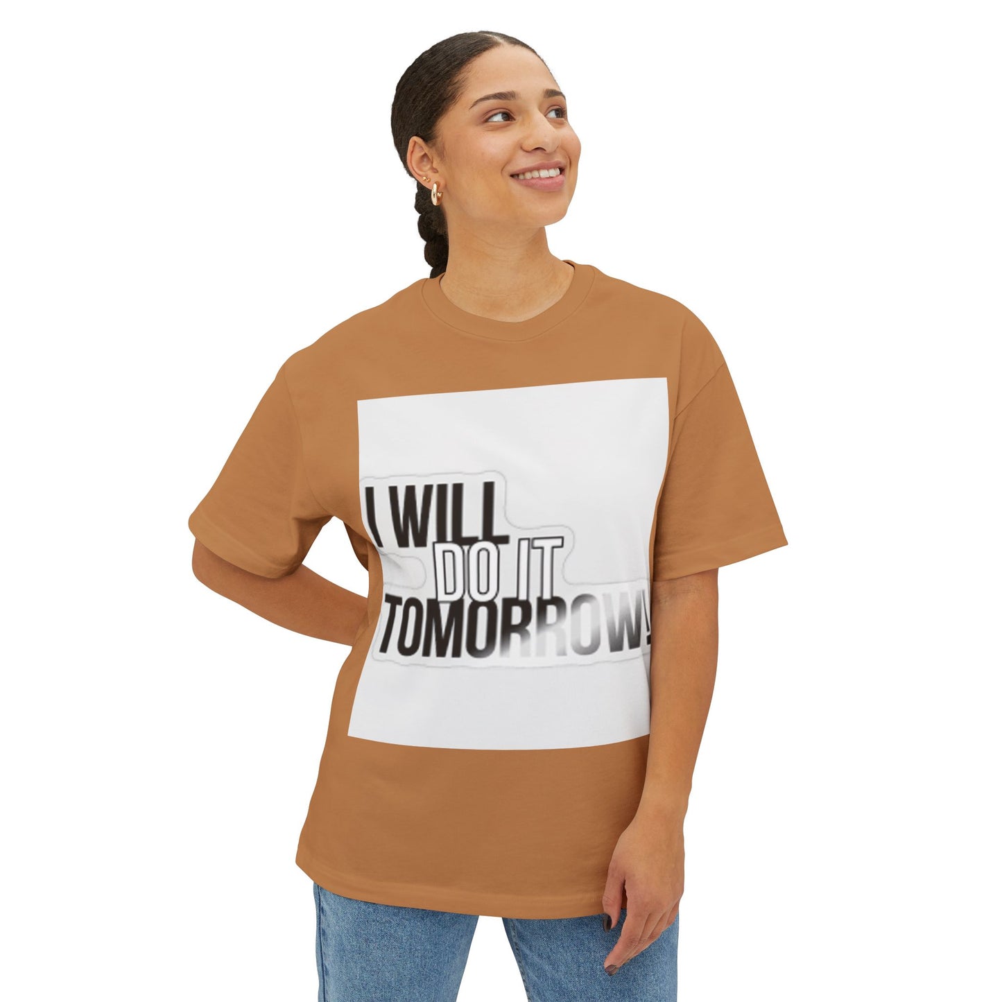Casual Oversized Tee - "I Will Do It Tomorrow!"