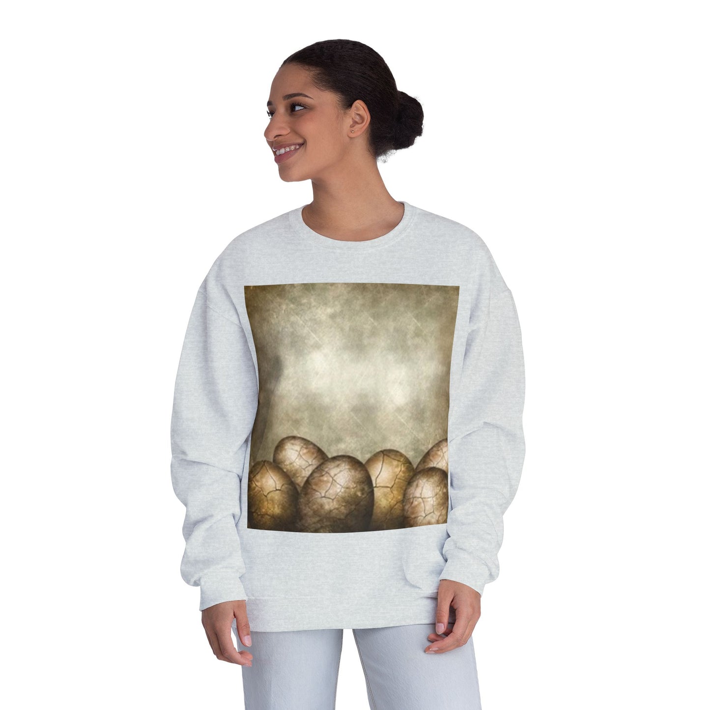 Cozy Vintage Egg Design Crewneck Sweatshirt