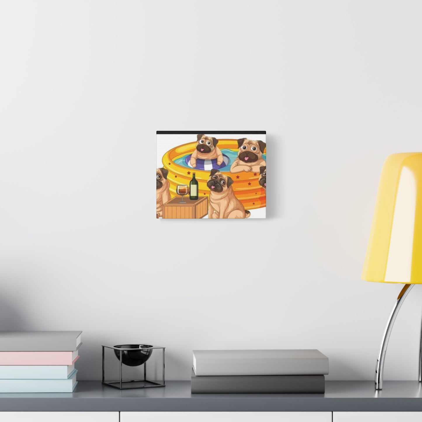 Pug Pool Party Canvas Art - Fun Pet Decor