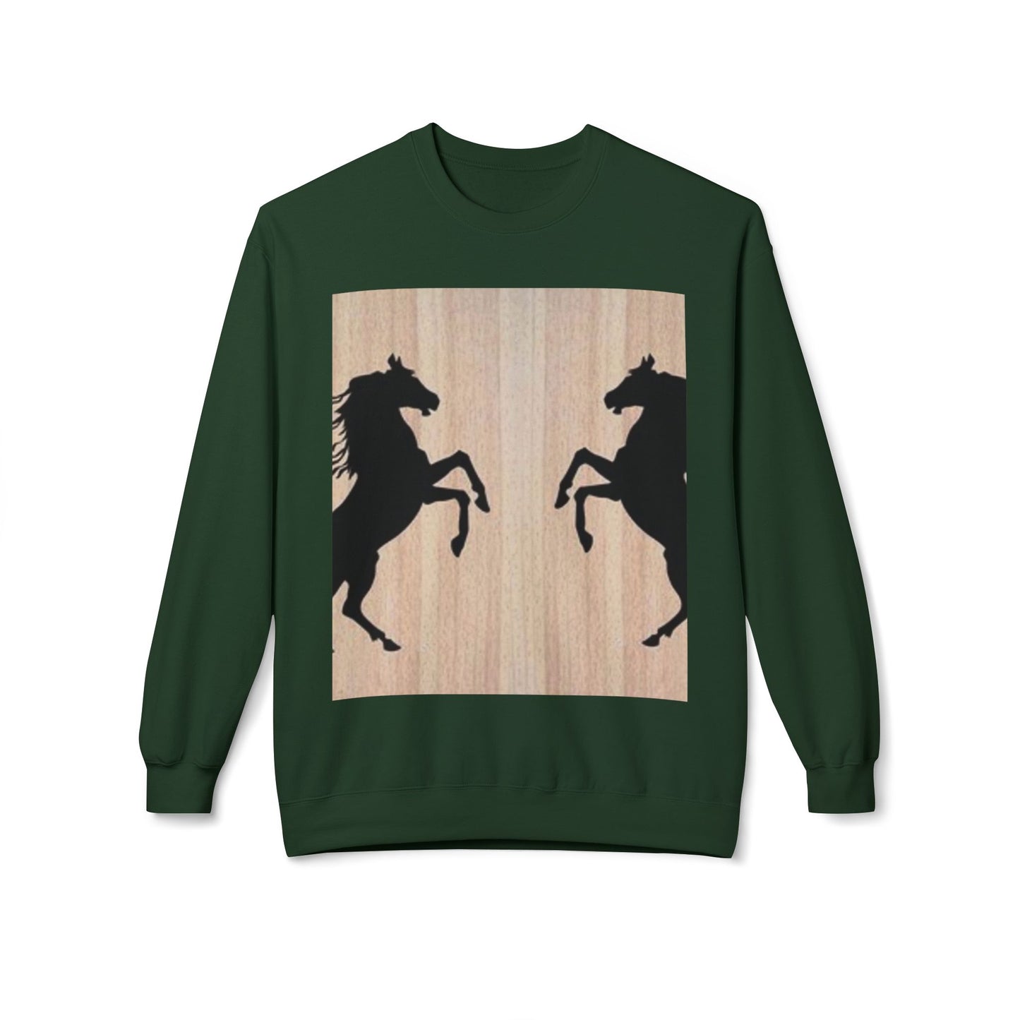 Equestrian Silhouette Fleece Sweatshirt - Perfect for Horse Lovers