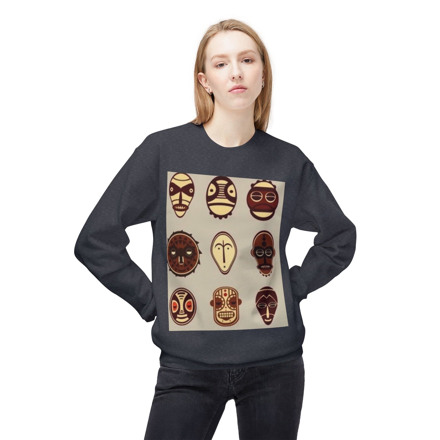 Artistic Horse Illustration Fleece Crewneck Sweatshirt - Unisex