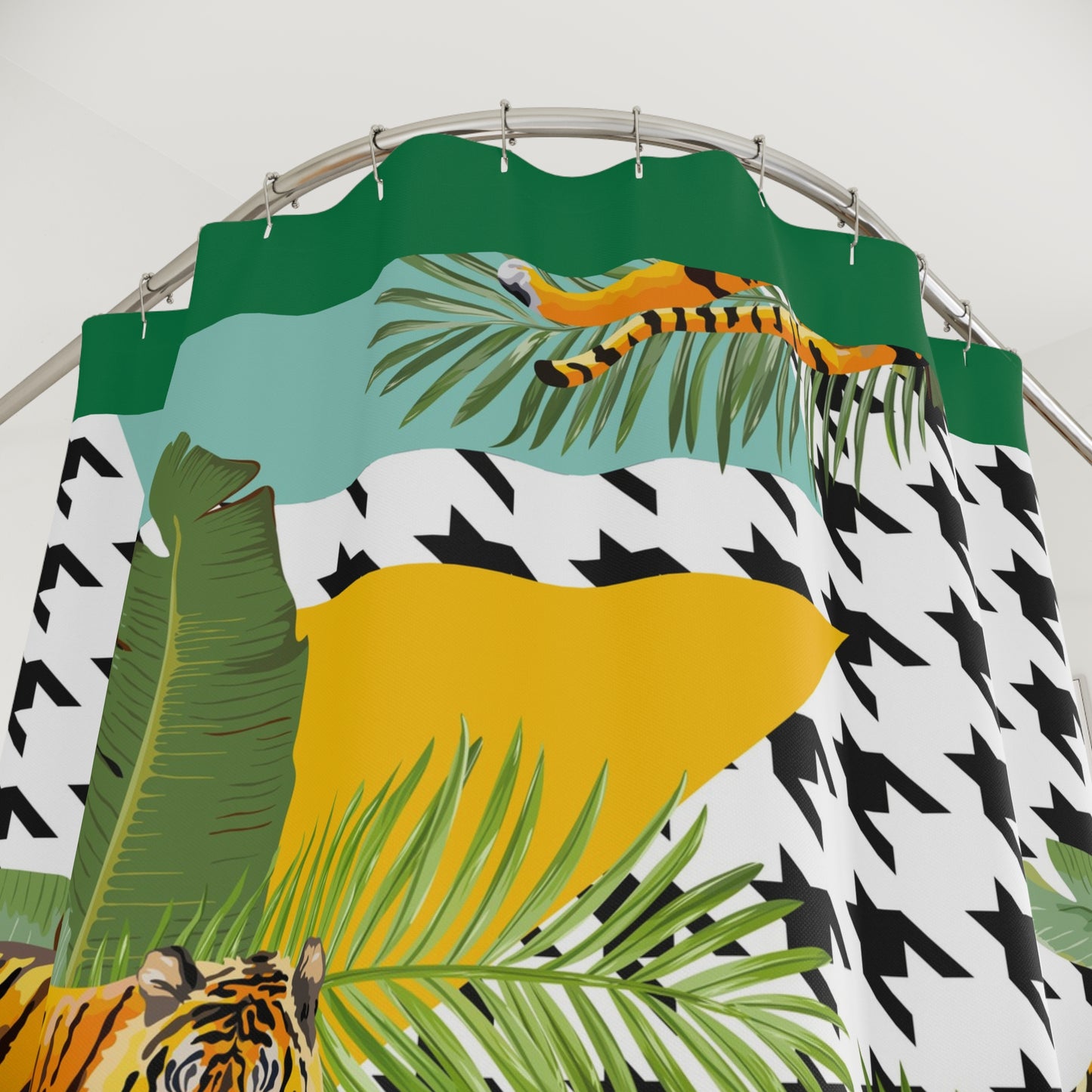 Tropical Tiger Shower Curtain - Modern Bathroom Decor