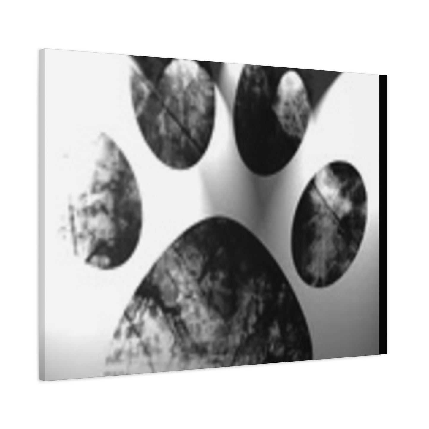 Black Paw Print Canvas Art - Modern Animal Decor for Pet Lovers
