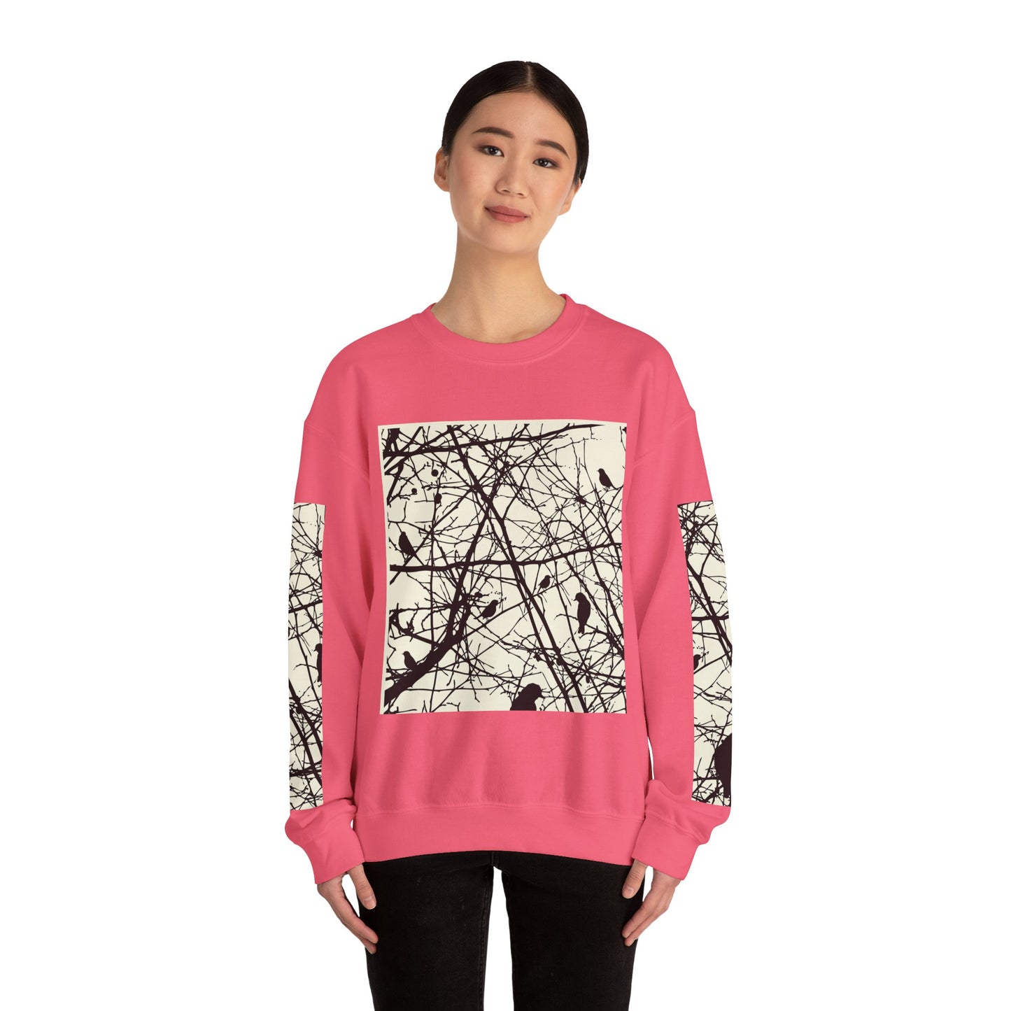 Nature-Inspired Unisex Crewneck Sweatshirt with Bird Print