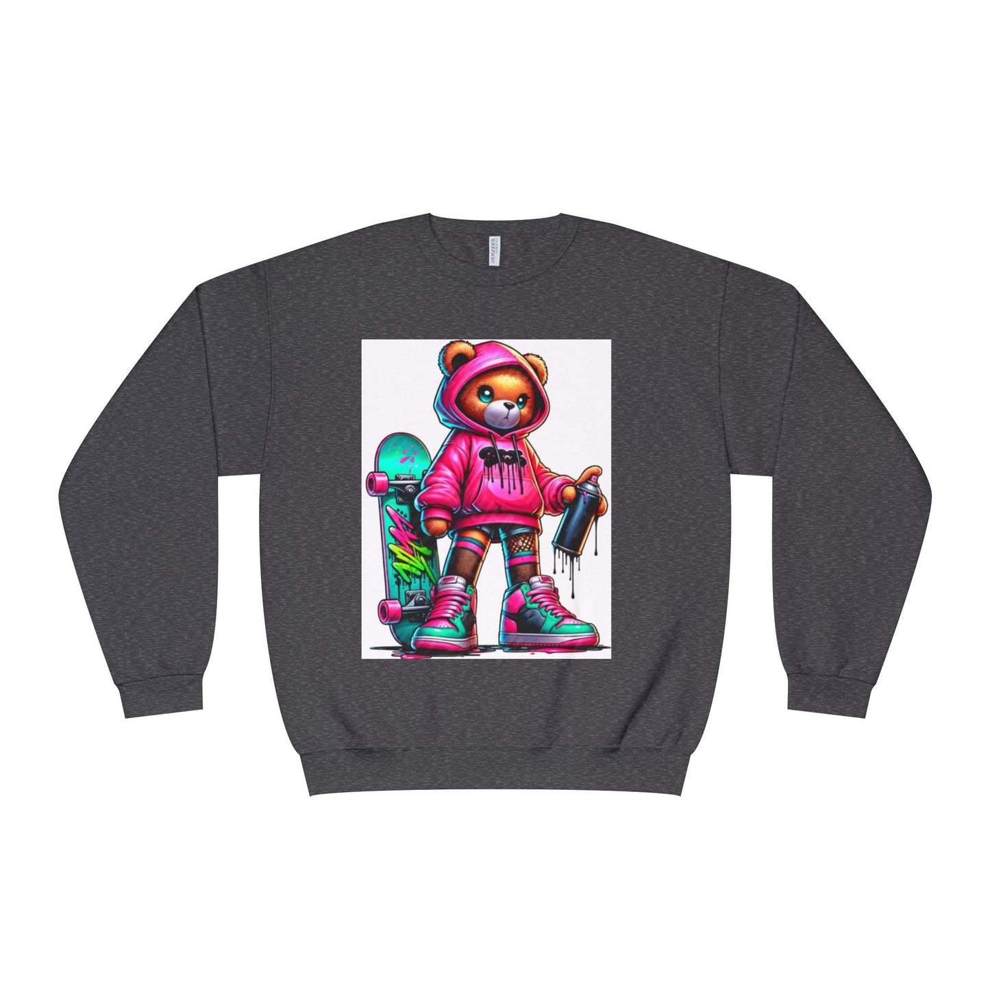 Skater Bear Crewneck Sweatshirt - Fun Streetwear Style