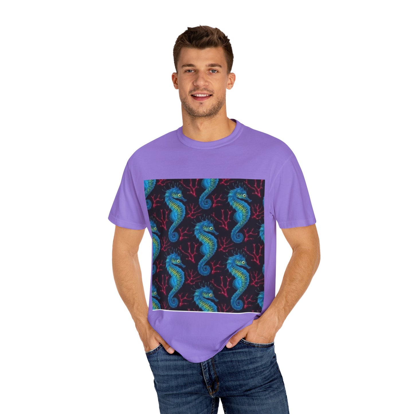 Ocean-Inspired Unisex T-Shirt with Seahorse Design