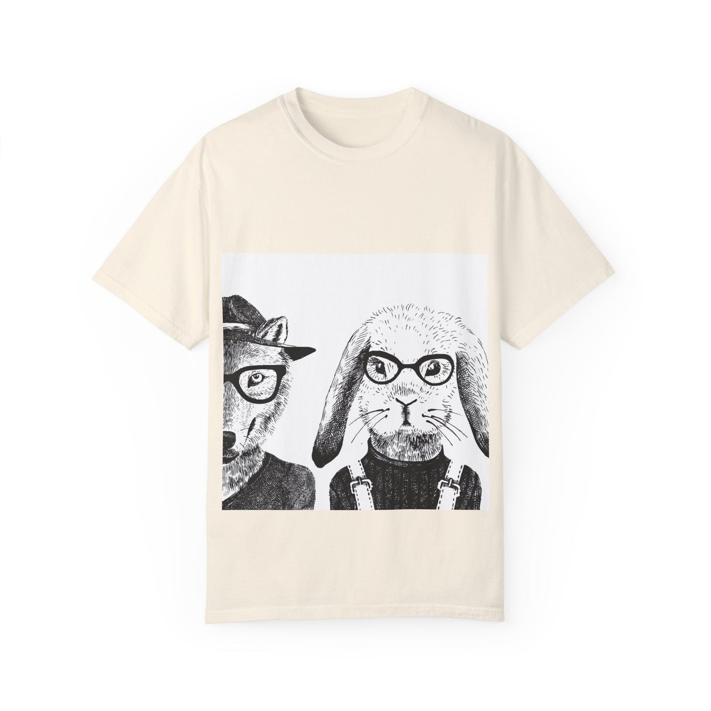 Whimsical Animals Graphic T-Shirt - Cool Fox & Panda Design