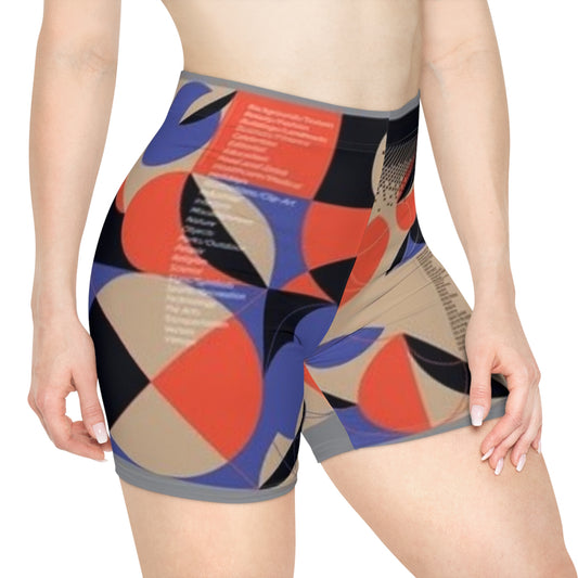 Women's Biker Shorts - Vibrant Abstract Design for Active Lifestyle