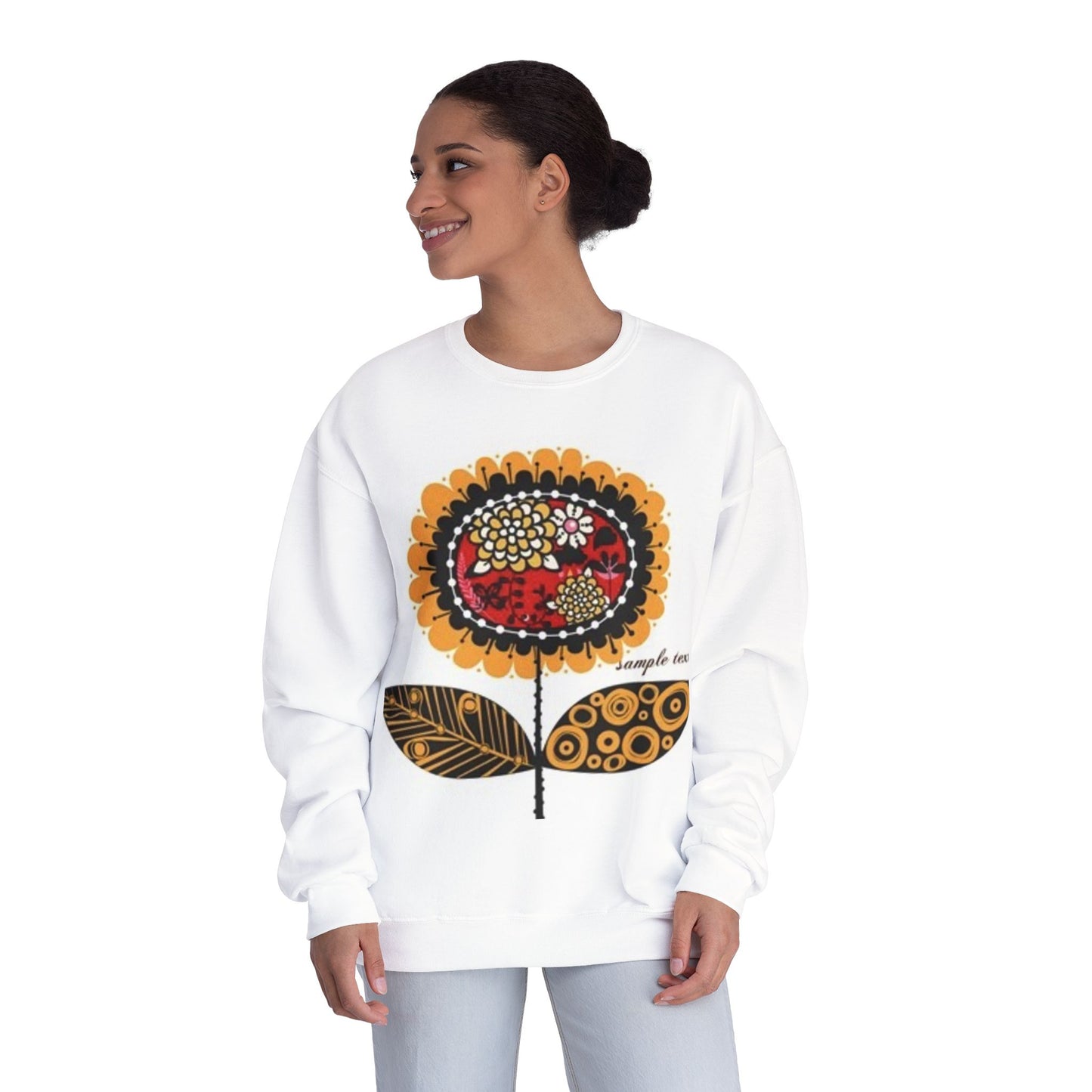 Floral Graphic Sweatshirt - Cozy Unisex Crewneck for All Occasions