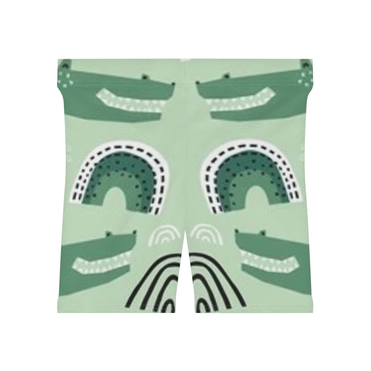 Eco-Friendly Women's Biker Shorts - Patterned Adventure Design