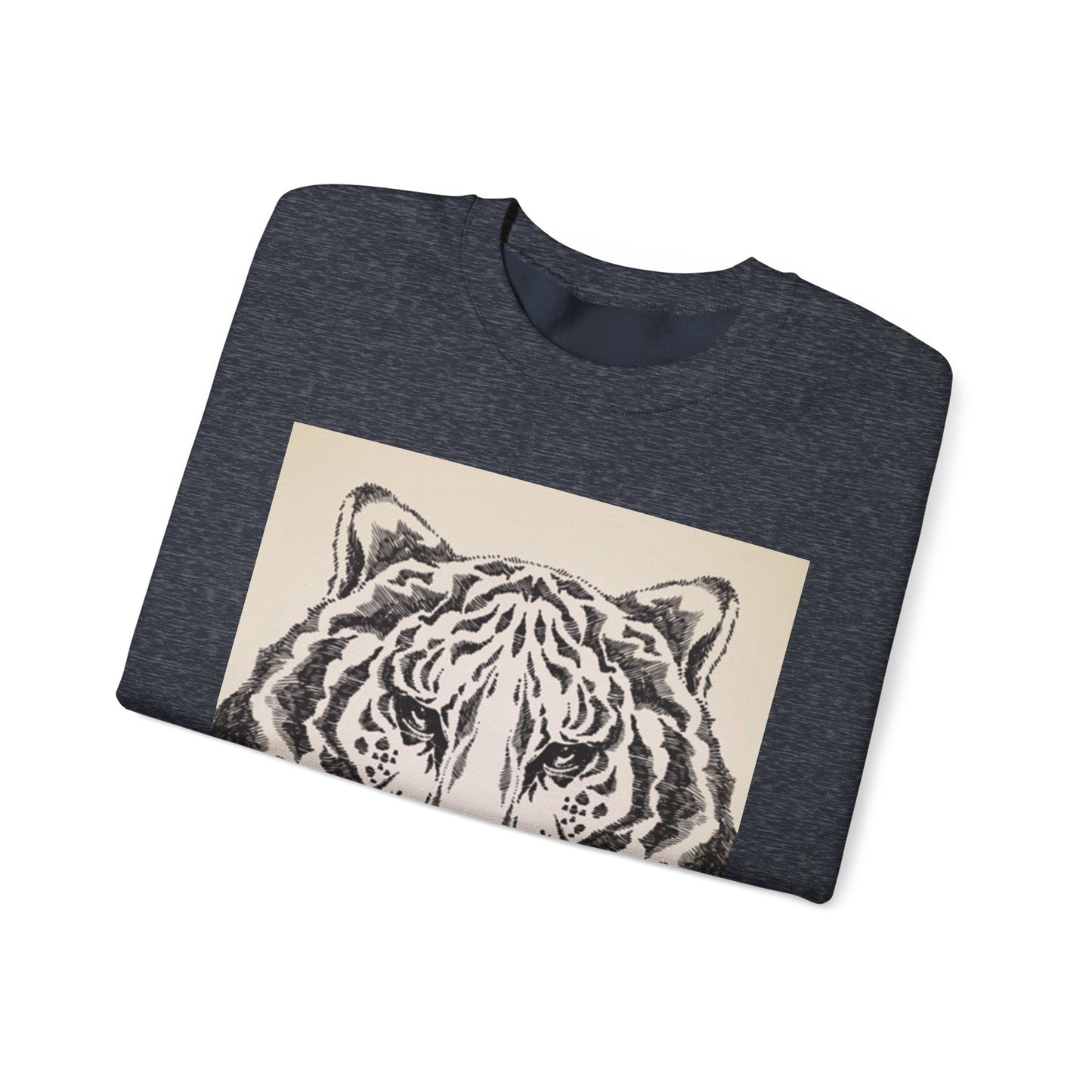 Artistic Tiger Print Crewneck Sweatshirt – Unisex Heavy Blend