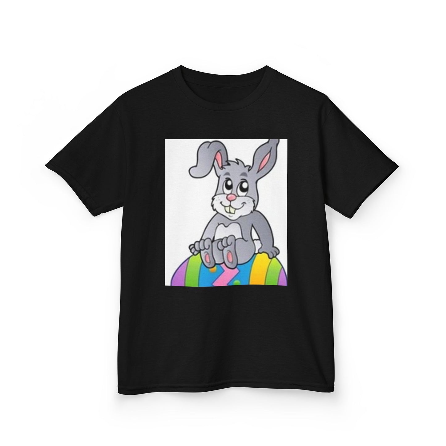 Colorful Bunny Kids Heavy Cotton Tee - Fun Spring T-Shirt for Easter Celebrations