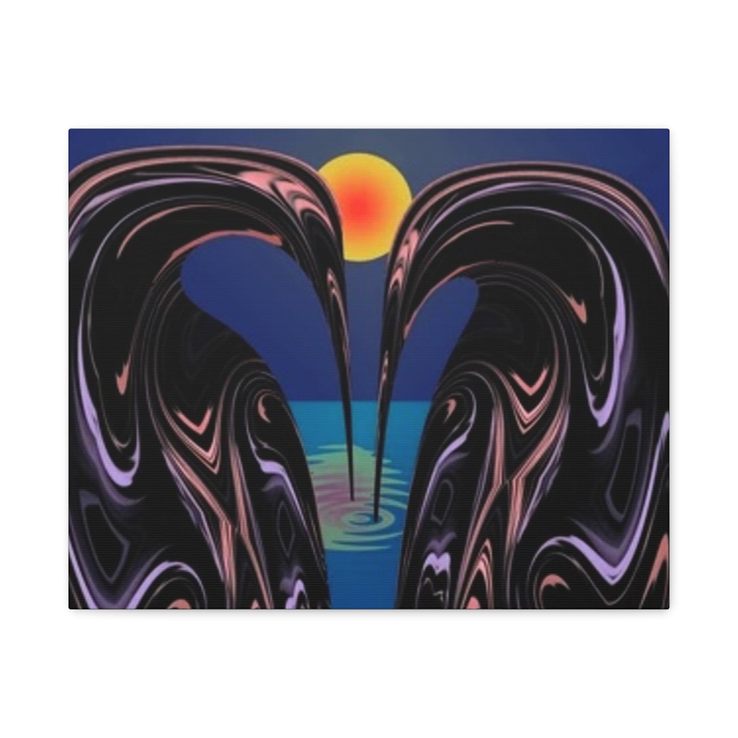 Romantic Abstract Canvas Art - Heart-Shaped Design for Home Decor