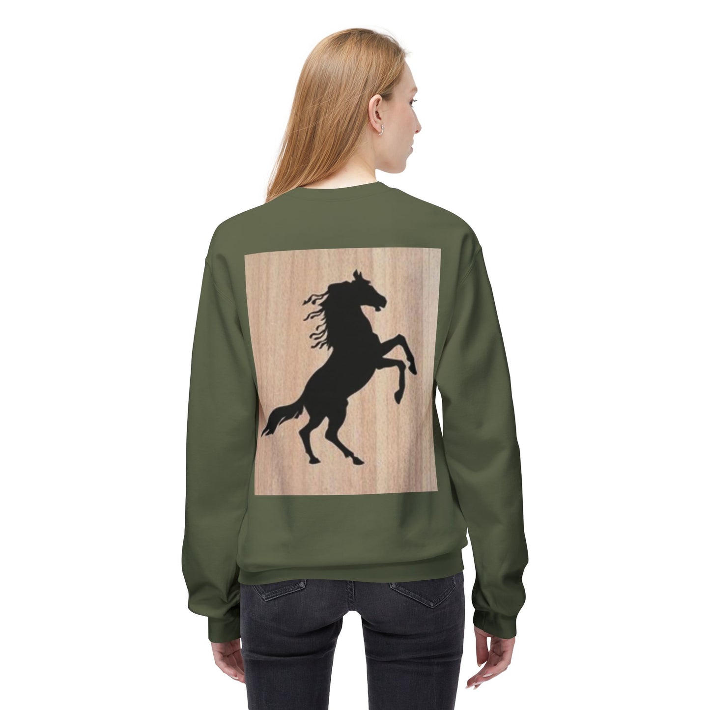 Equestrian Silhouette Fleece Sweatshirt - Perfect for Horse Lovers