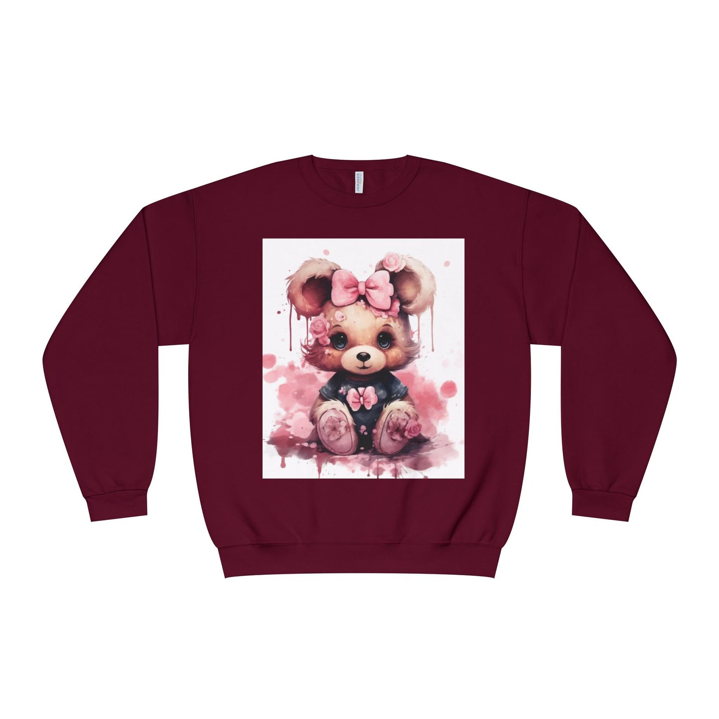 Cute Floral Bear Crewneck Sweatshirt - Cozy Unisex Apparel