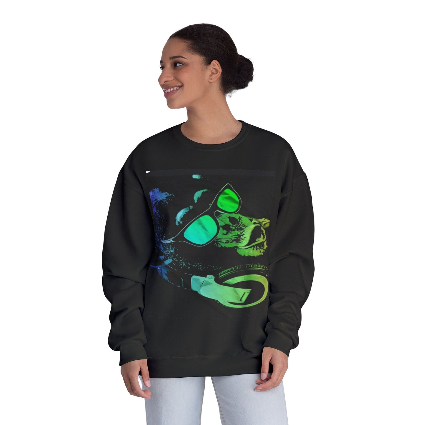 Vibrant DJ Dog Sweatshirt - Cool & Stylish Unisex Crewneck
