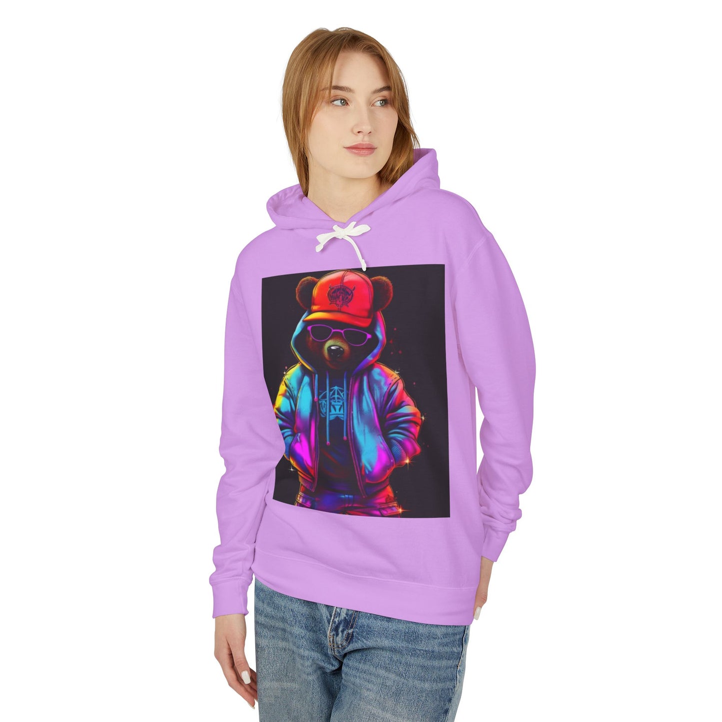 Urban Bear Graphic Hoodie - Unisex Lightweight Sweatshirt