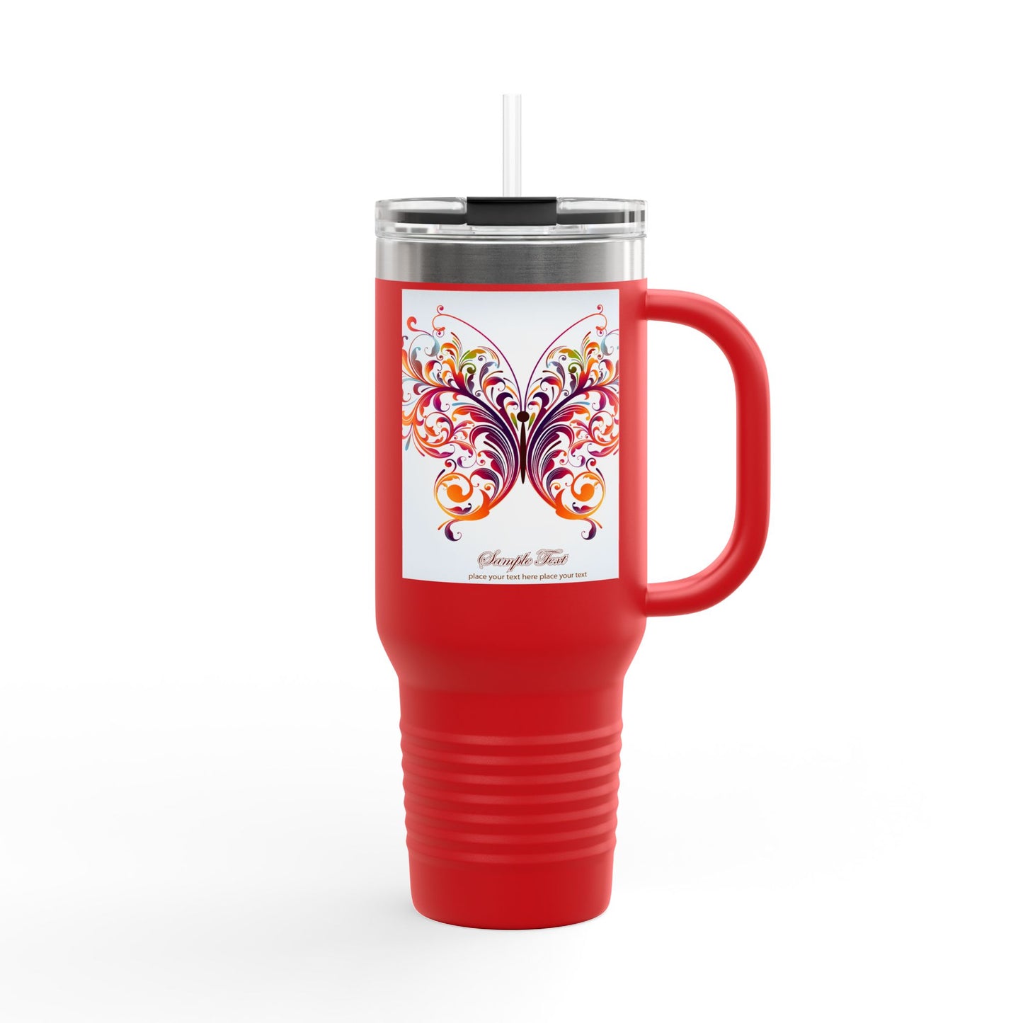 Elegant Insulated Travel Mug | 40oz with Nature-Inspired Design