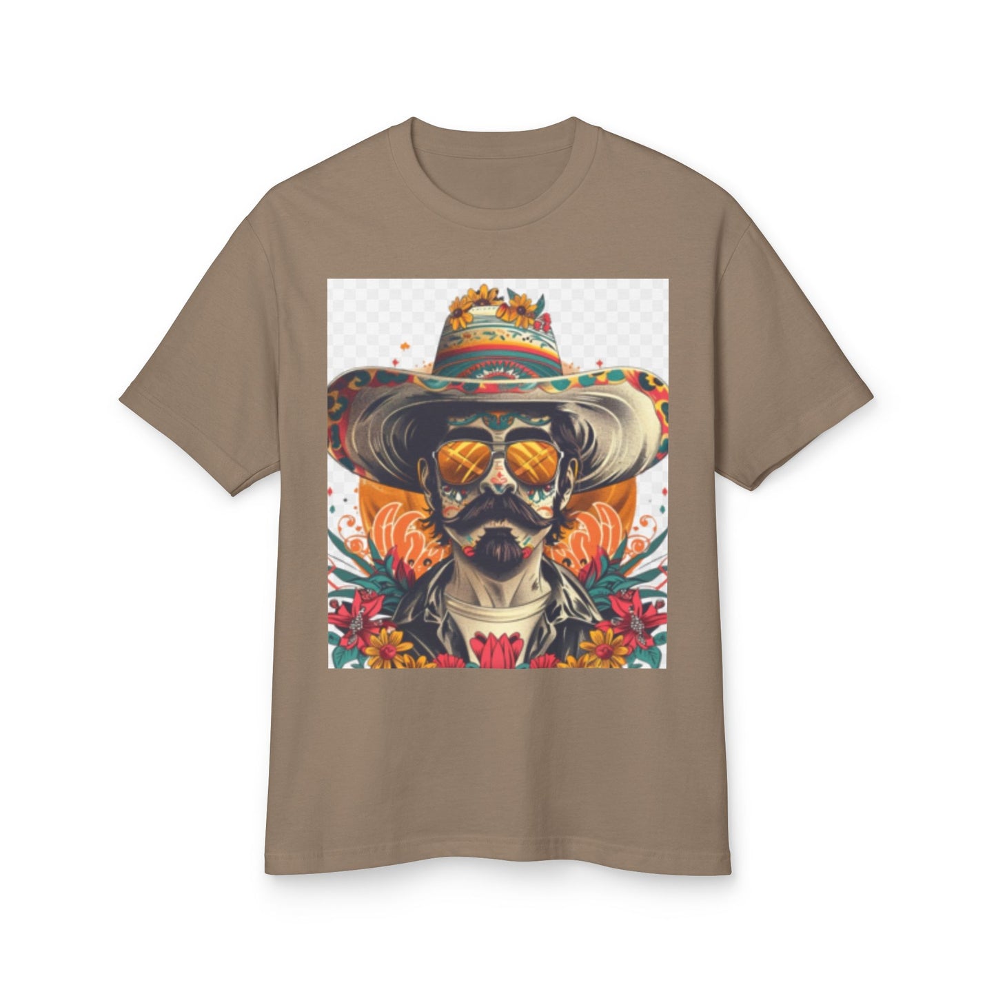 Day of the Dead Heavyweight Cotton Tee - Vintage Skull Design