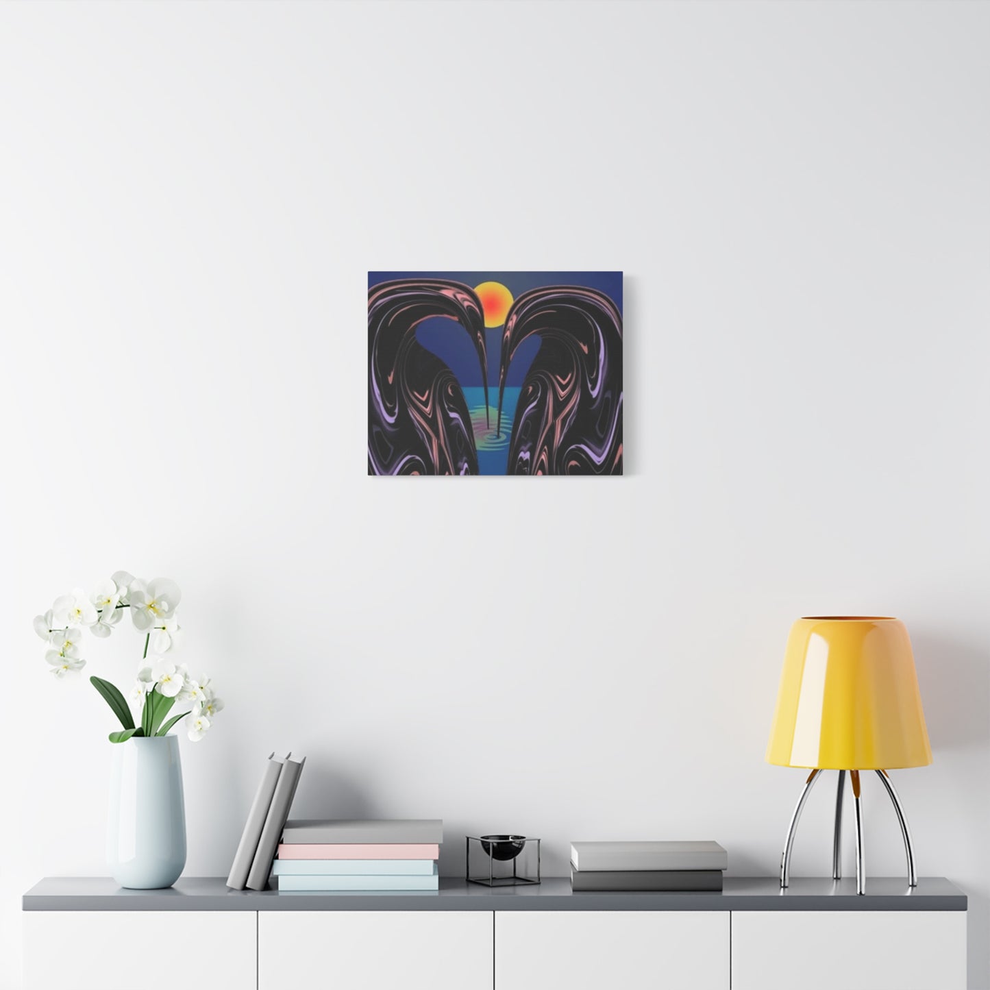 Romantic Abstract Canvas Art - Heart-Shaped Design for Home Decor