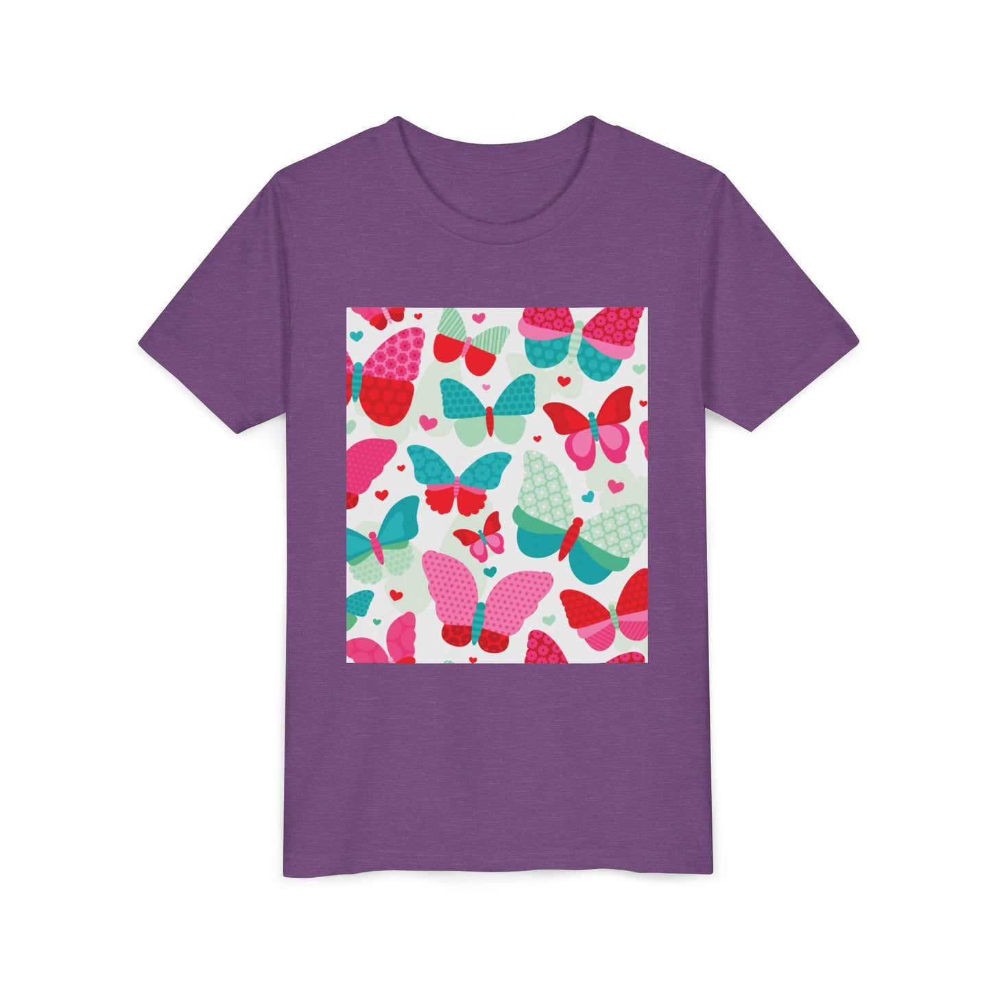 Colorful Butterfly Youth Short Sleeve Tee - Fun & Playful Design for Spring Celebrations