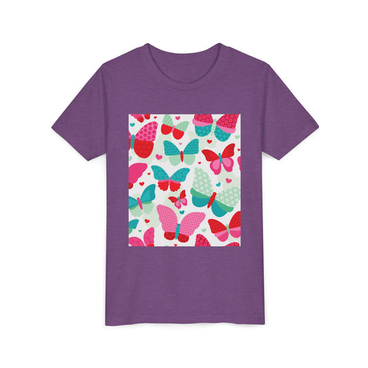 Colorful Butterfly Youth Short Sleeve Tee - Fun & Playful Design for Spring Celebrations