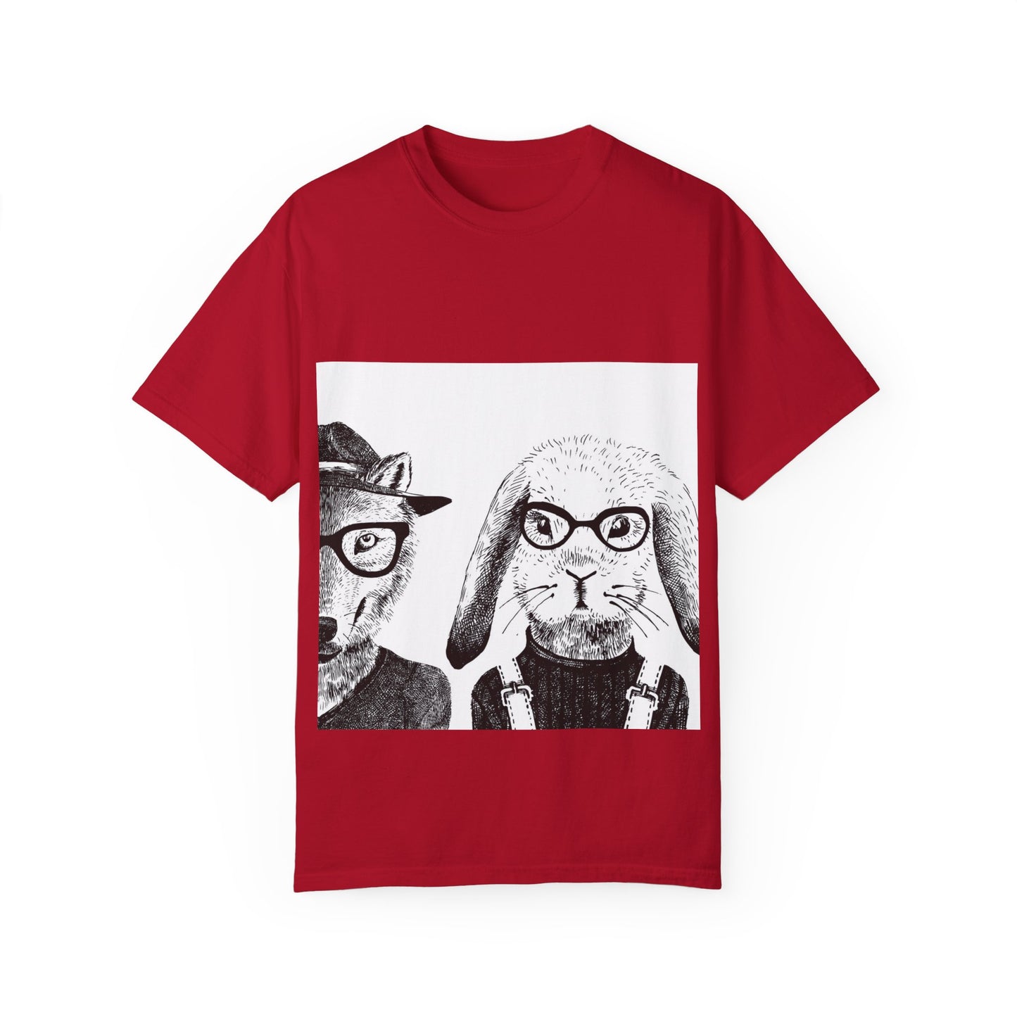 Whimsical Animals Graphic T-Shirt - Cool Fox & Panda Design