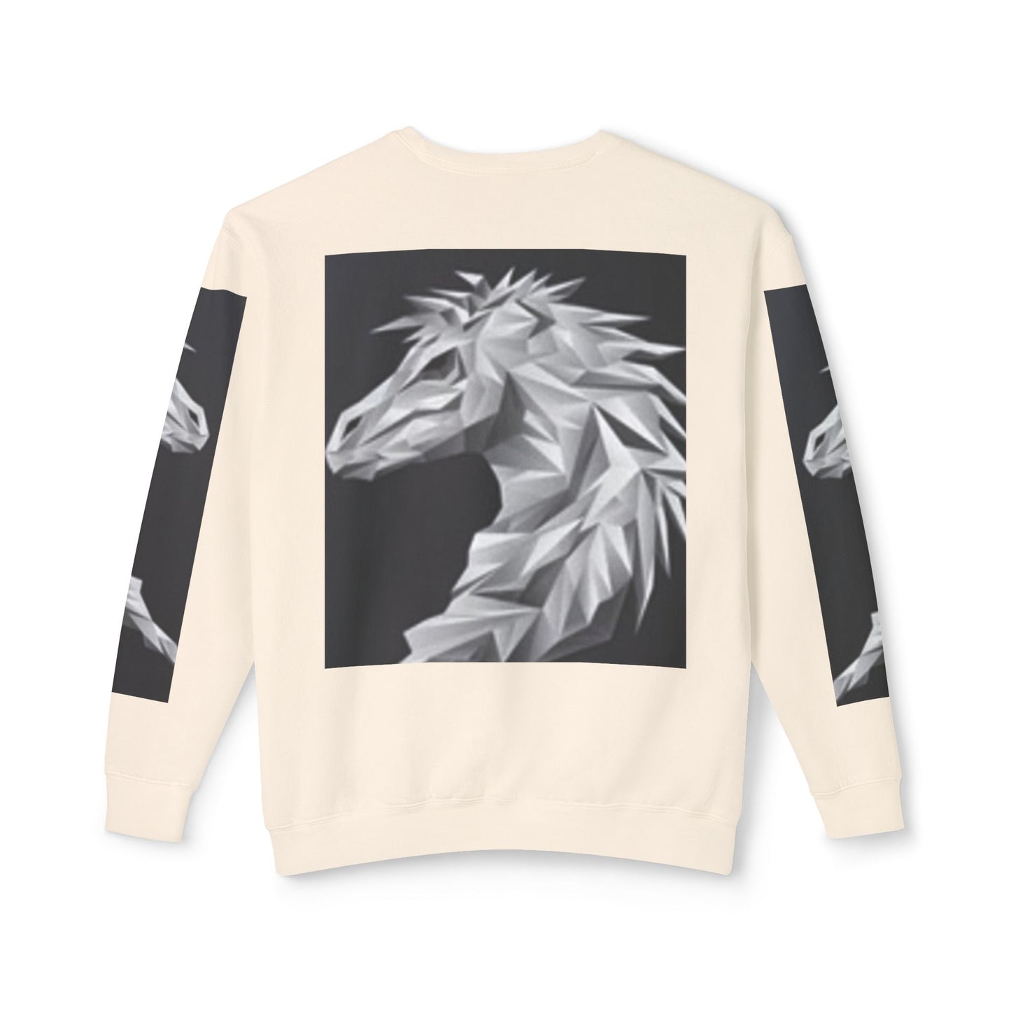 Unisex Lightweight Crewneck Sweatshirt - Stylish Geometric Horse Design