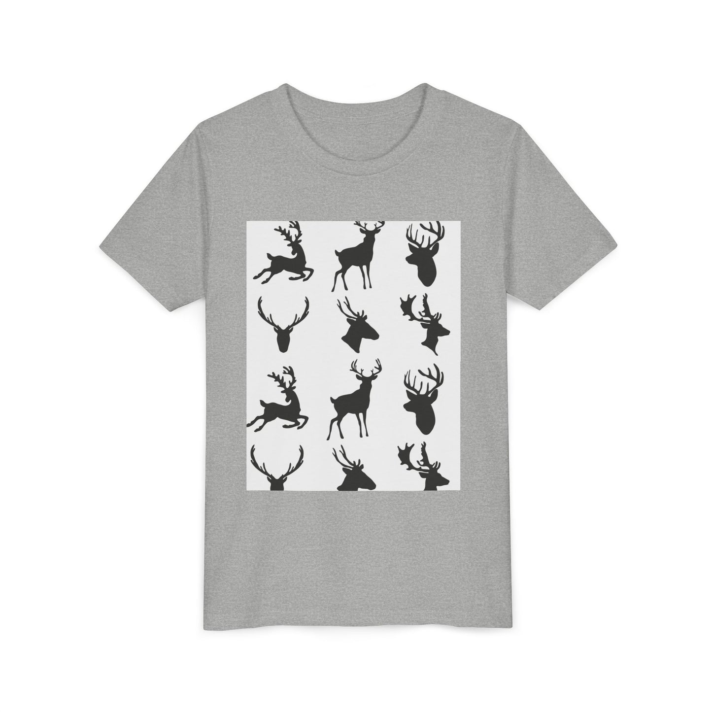 Youth Short Sleeve Tee - Stylish Reindeer Silhouettes for Winter Celebrations