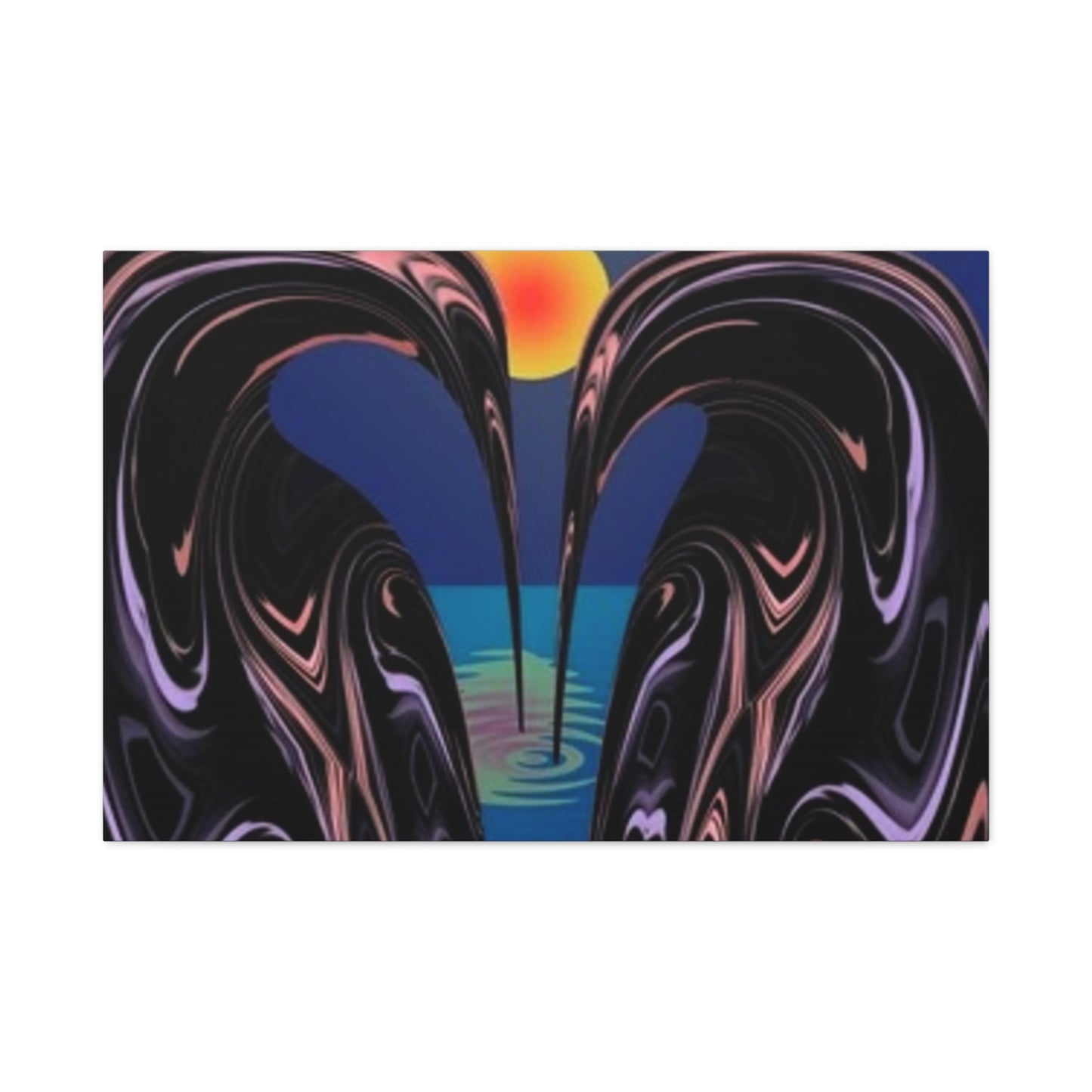 Romantic Abstract Canvas Art - Heart-Shaped Design for Home Decor