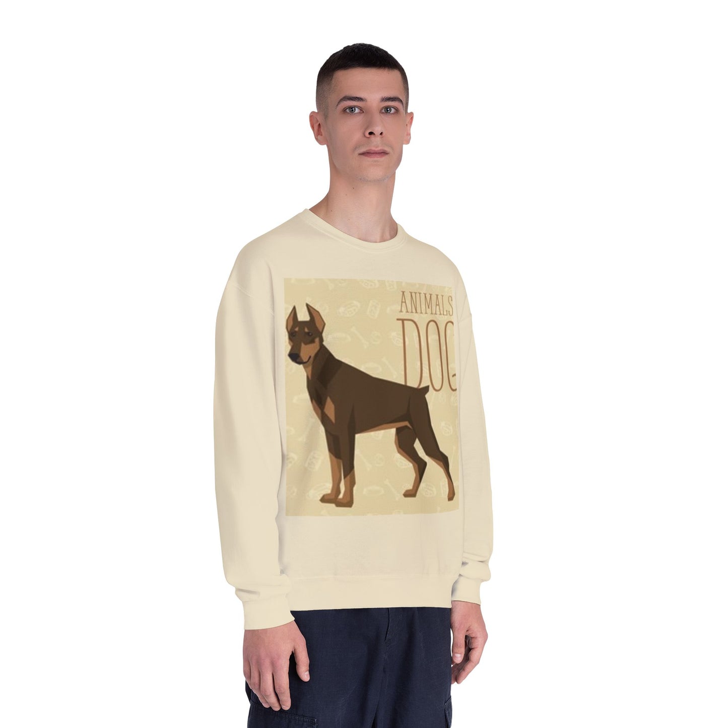 Minimalist White Crewneck Sweatshirt with Nature Design