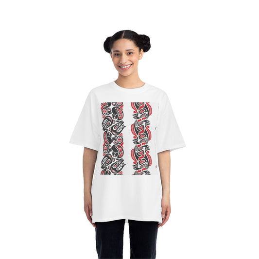 Bold Graphic Short-Sleeve T-Shirt with Tribal Design