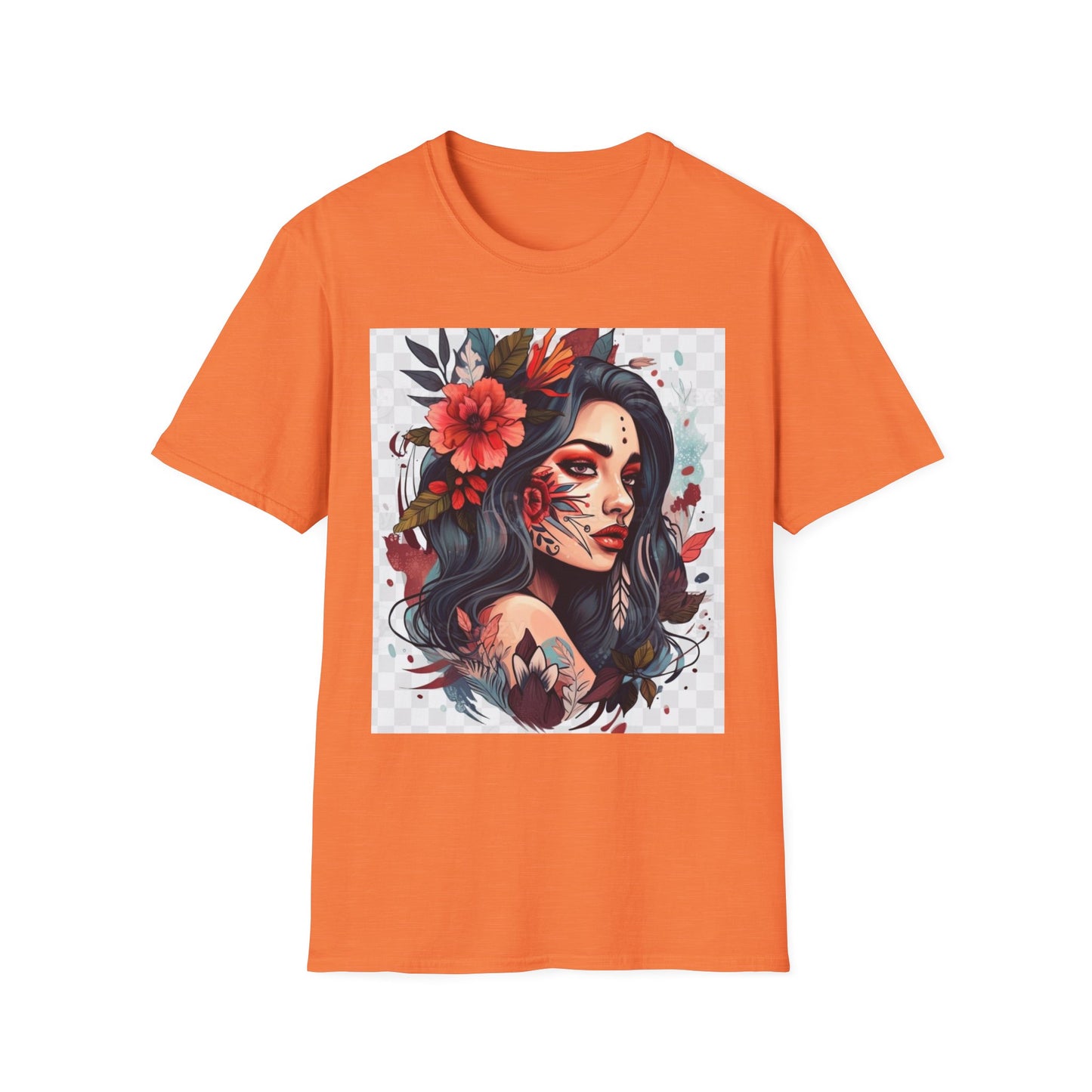 Bold Floral Art Unisex Softstyle T-Shirt