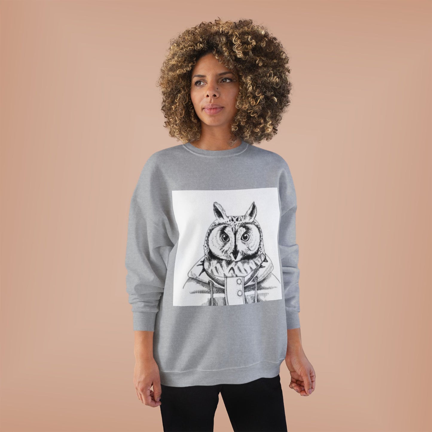 Whimsical Owl Eco-Friendly Crewneck Sweatshirt - Unisex