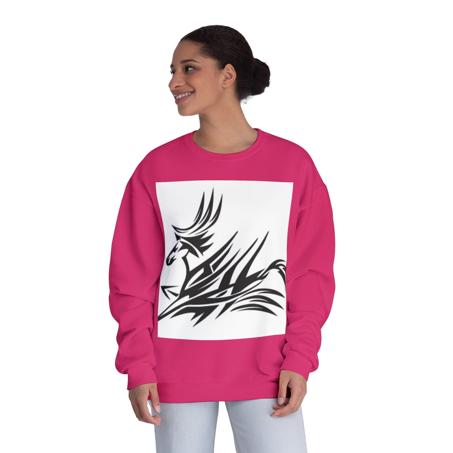 Trendy Tribal Design Unisex Crewneck Sweatshirt - Perfect for Casual Wear & Gifting