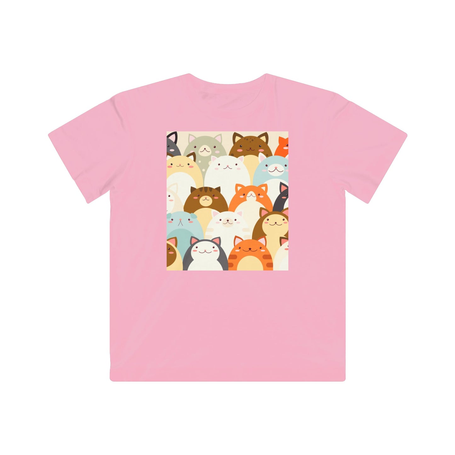 Cute Animal Faces Kids Fine Jersey Tee - Fun & Playful Design for Kids