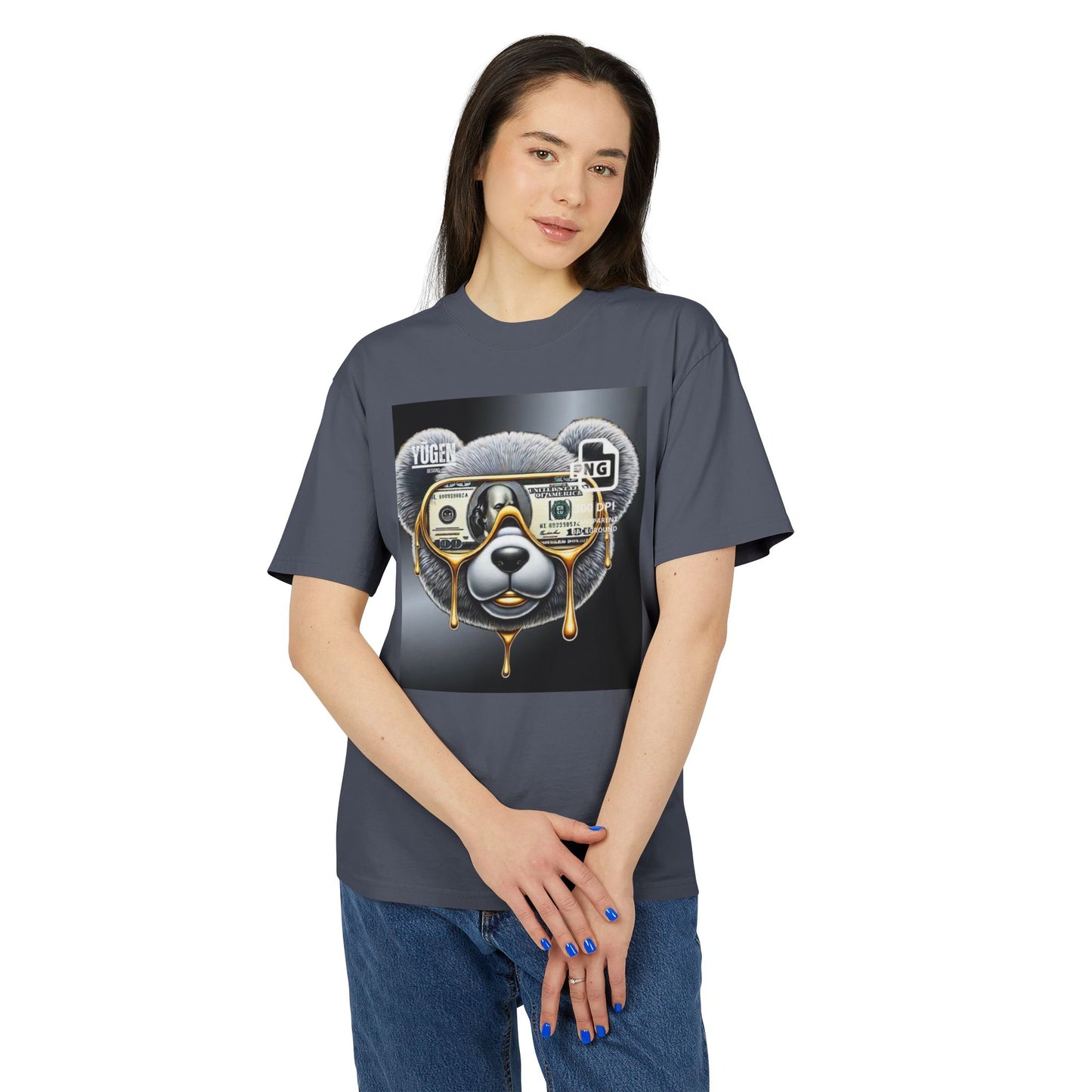 Cool Panda Money Art Unisex Heavy Faded Tee