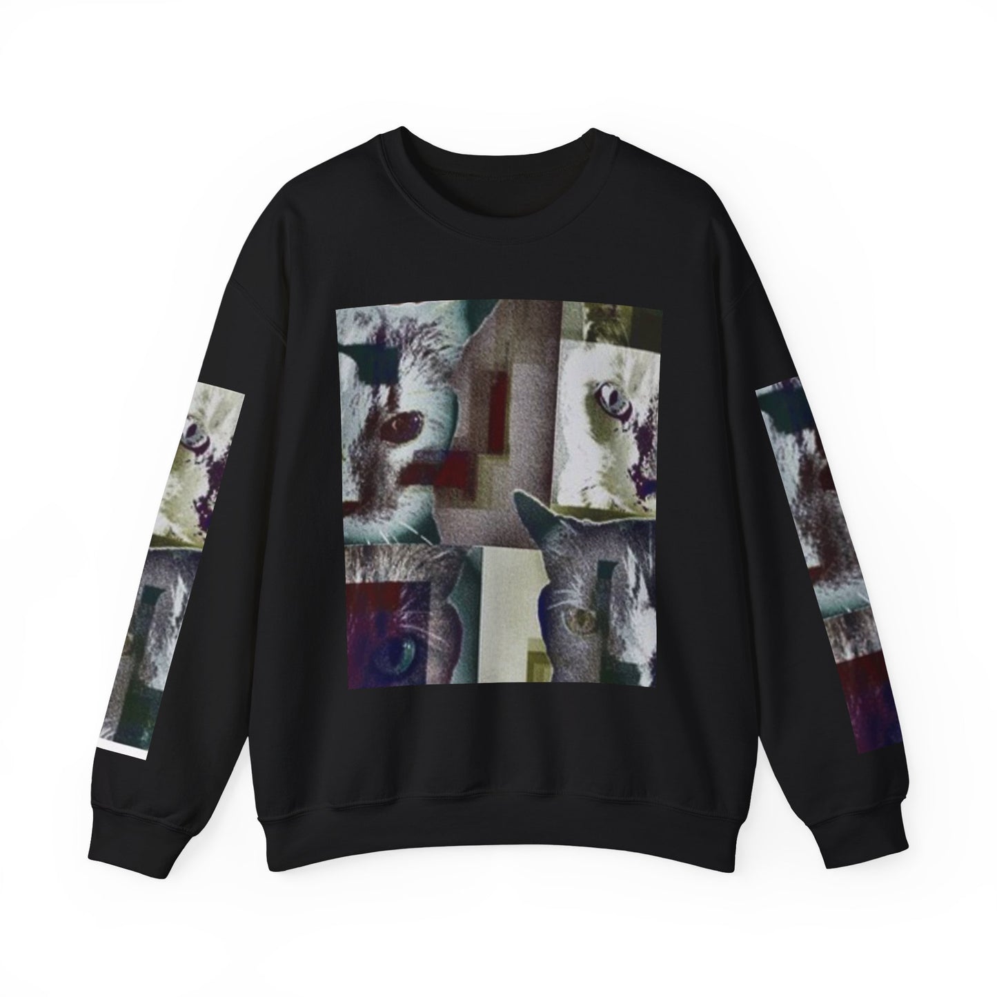 Cozy Cat Lover Crewneck Sweatshirt - Artistic Feline Design