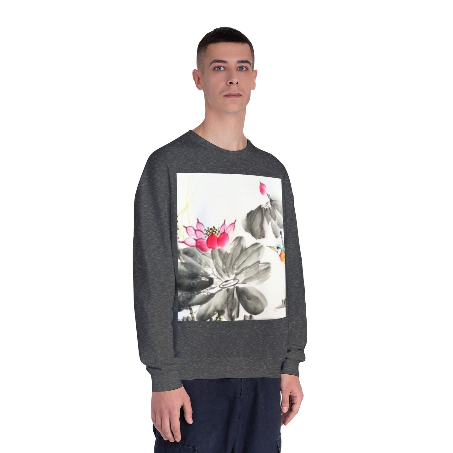 Lotus Blossom Unisex Crewneck Sweatshirt - Cozy Botanical Art Design
