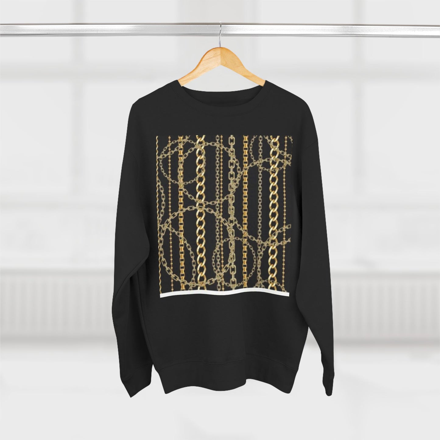 Gold Chain Pattern Unisex Crewneck Sweatshirt - Stylish, Comfortable, Perfect for Casual Wear