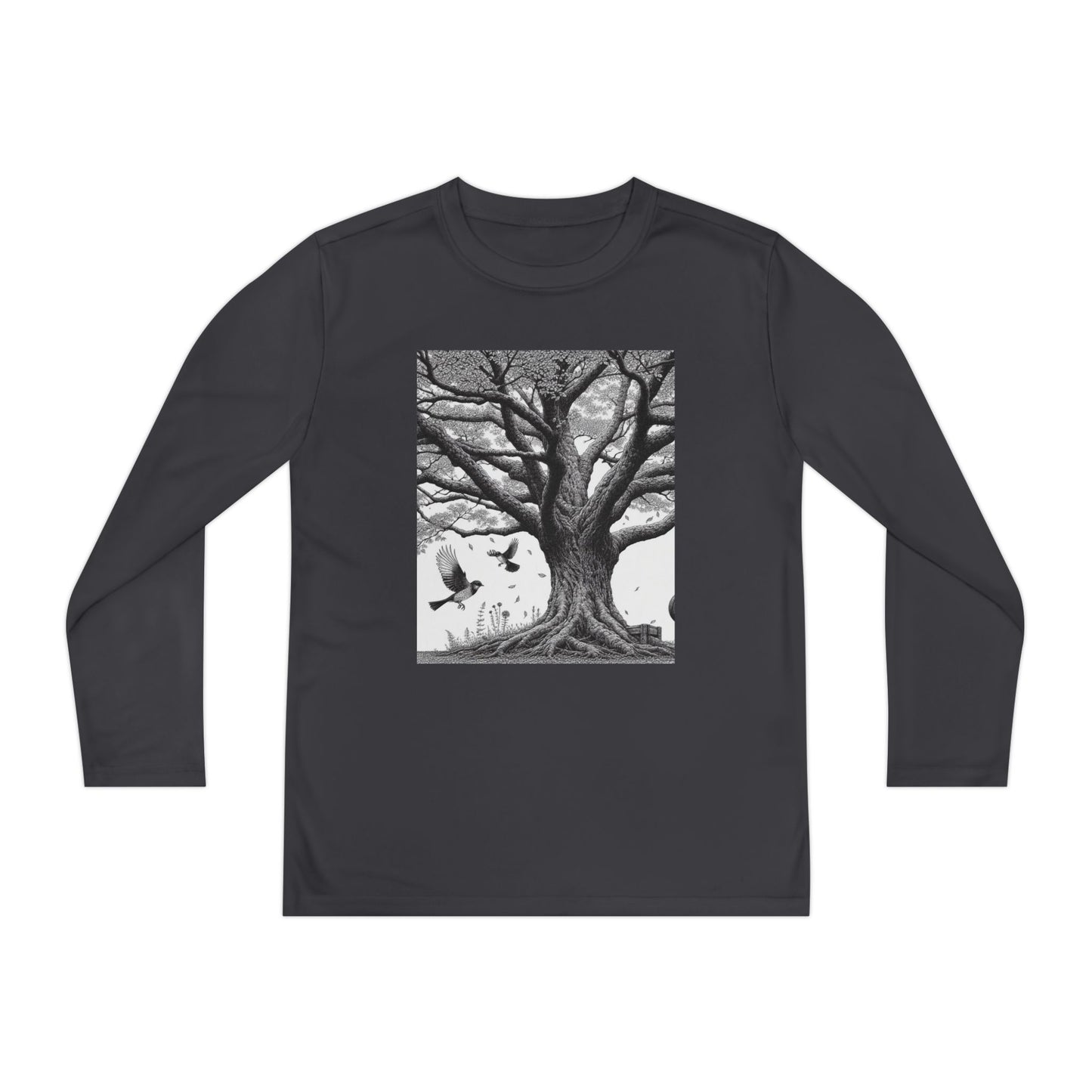 Youth Long Sleeve Tree Graphic Tee - Nature Inspired Design
