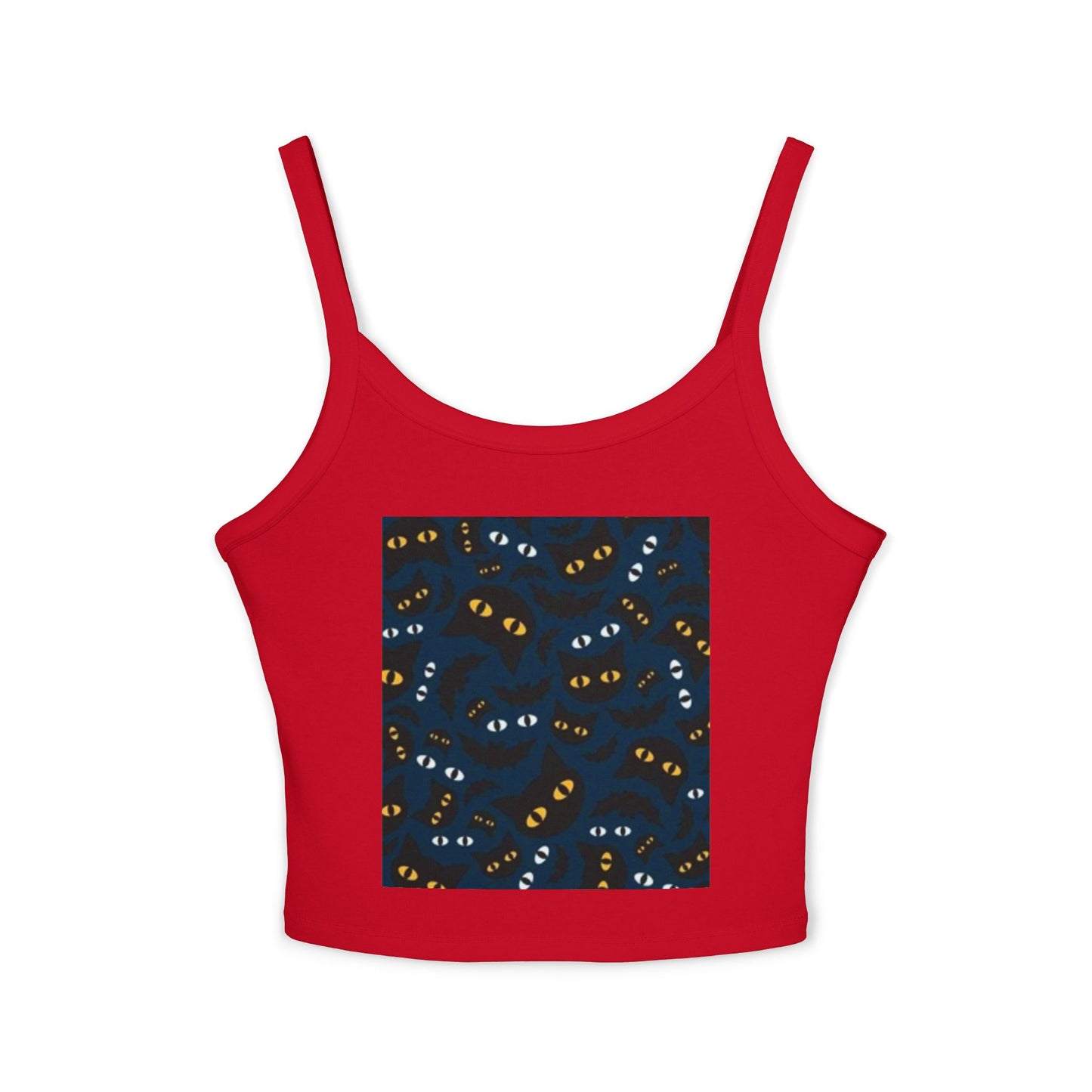 Playful Cat Eyes Spaghetti Strap Tank Top for Cat Lovers